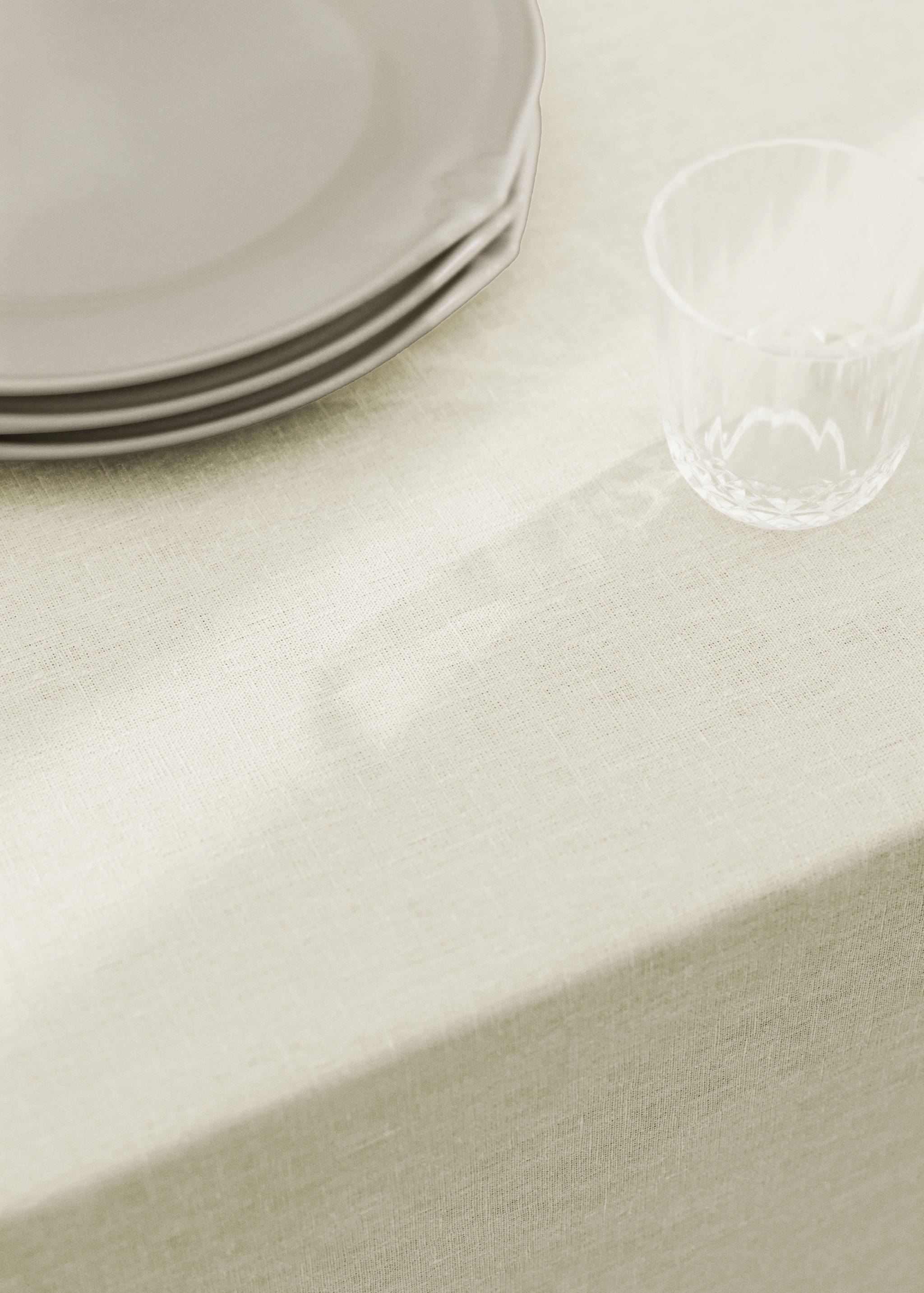 Resin-coated 100% linen tablecloth with contrasting overlock for 6 to 8 diners - Details of the article 7