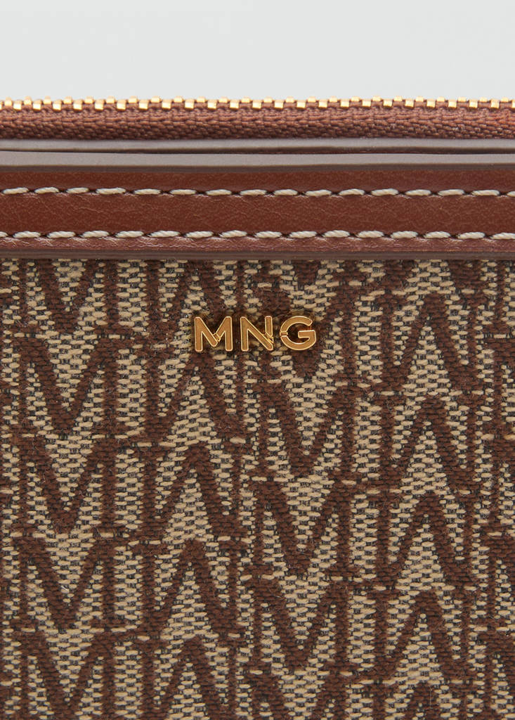 Small jacquard wallet with logo — Chocolate