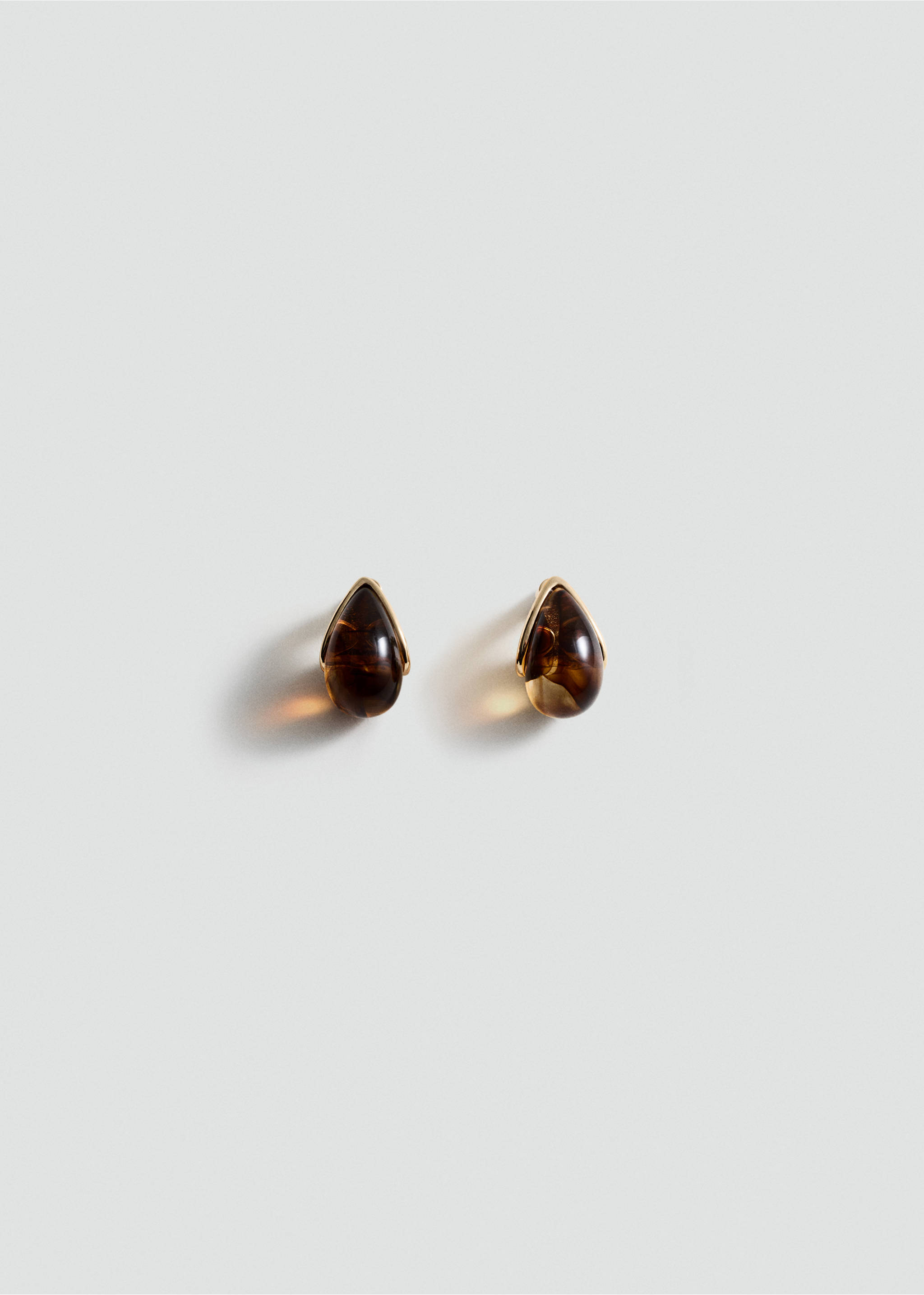 Resin drop earrings - Article without model, Gold. Ref: 27041344-00.