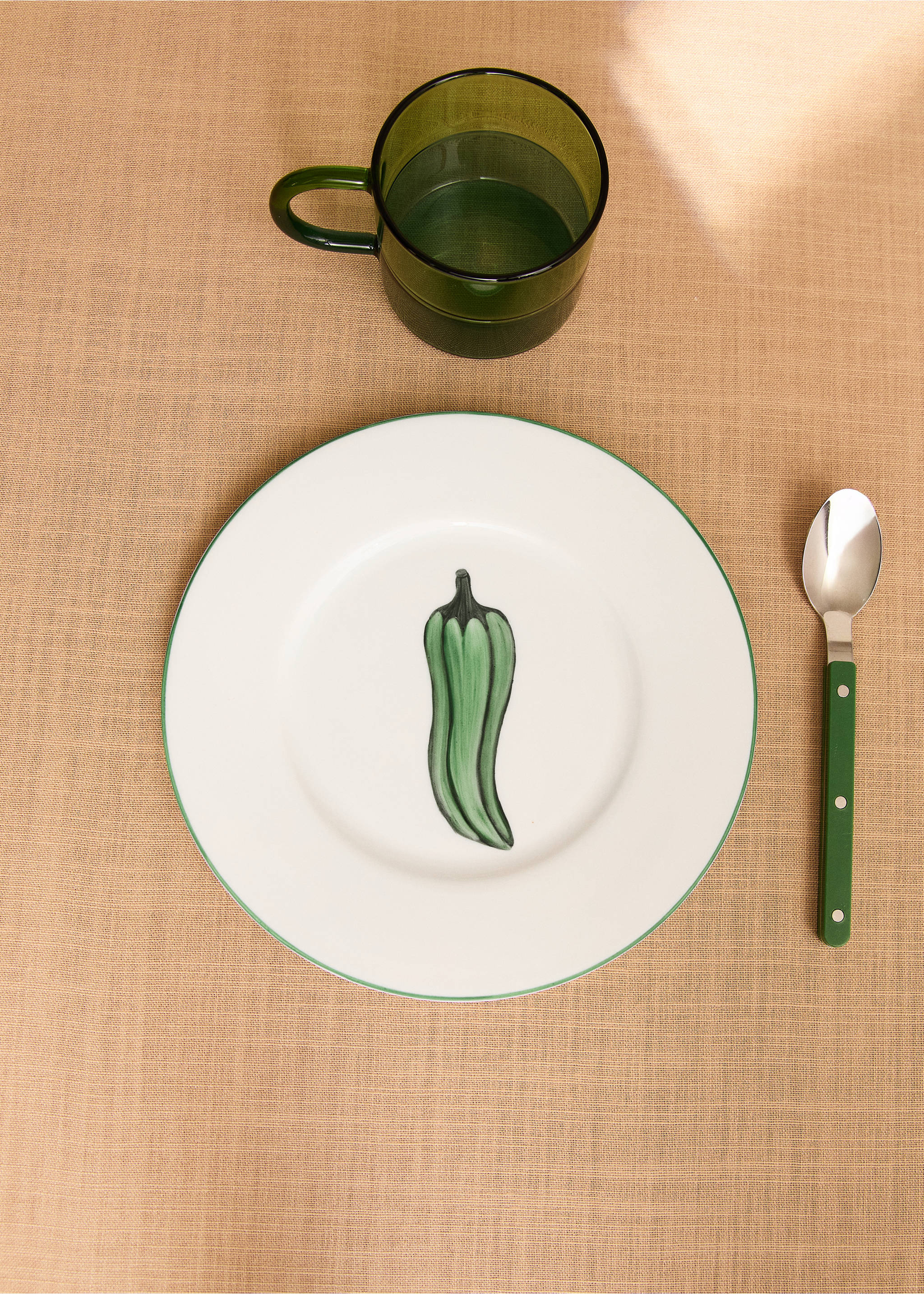 Hand-painted pepper side plate - General plane, White. Ref: 27041351-00.