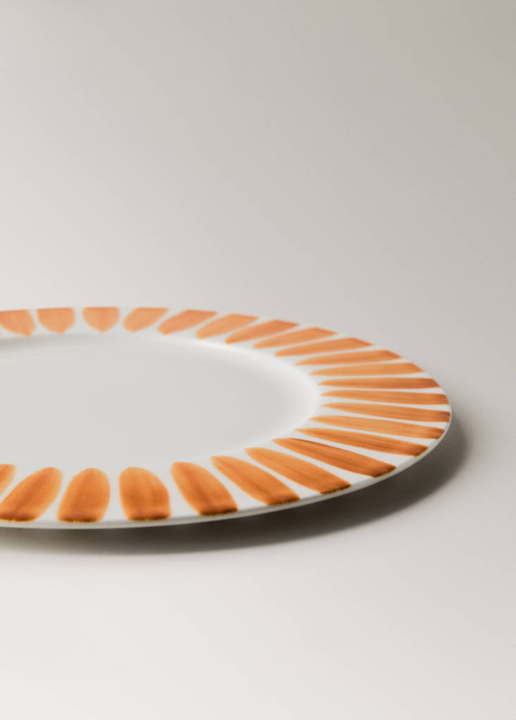 Flacher Teller Premium-Pinselstriche Bonne Porcelain — Weiß