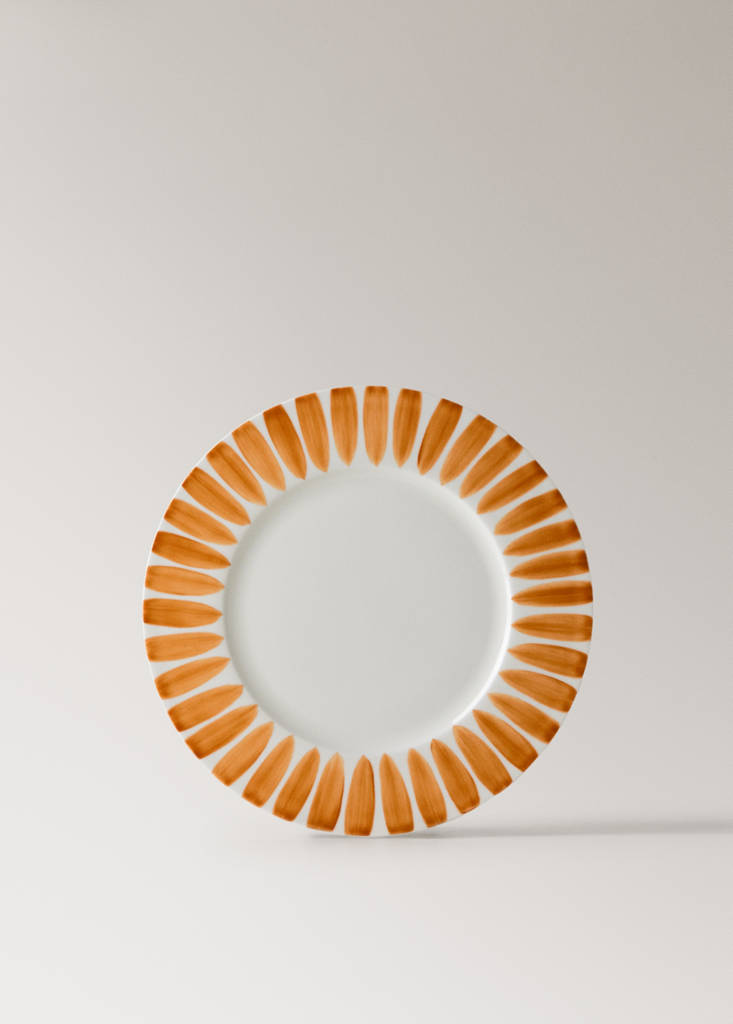 Flacher Teller Premium-Pinselstriche Bonne Porcelain — Weiß