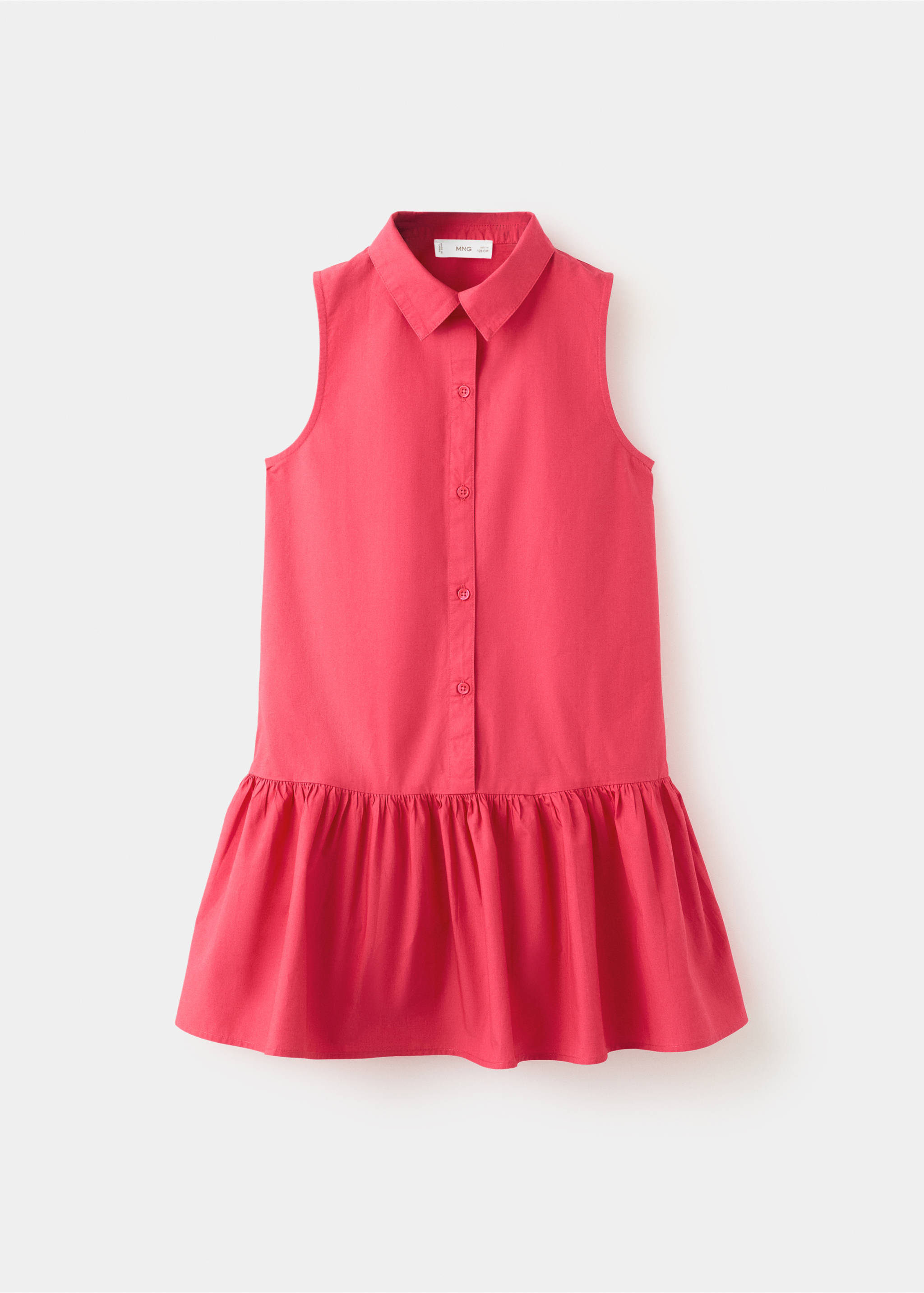 Ruffled shirt dress - Article without model, Red. Ref: 27041508-00.