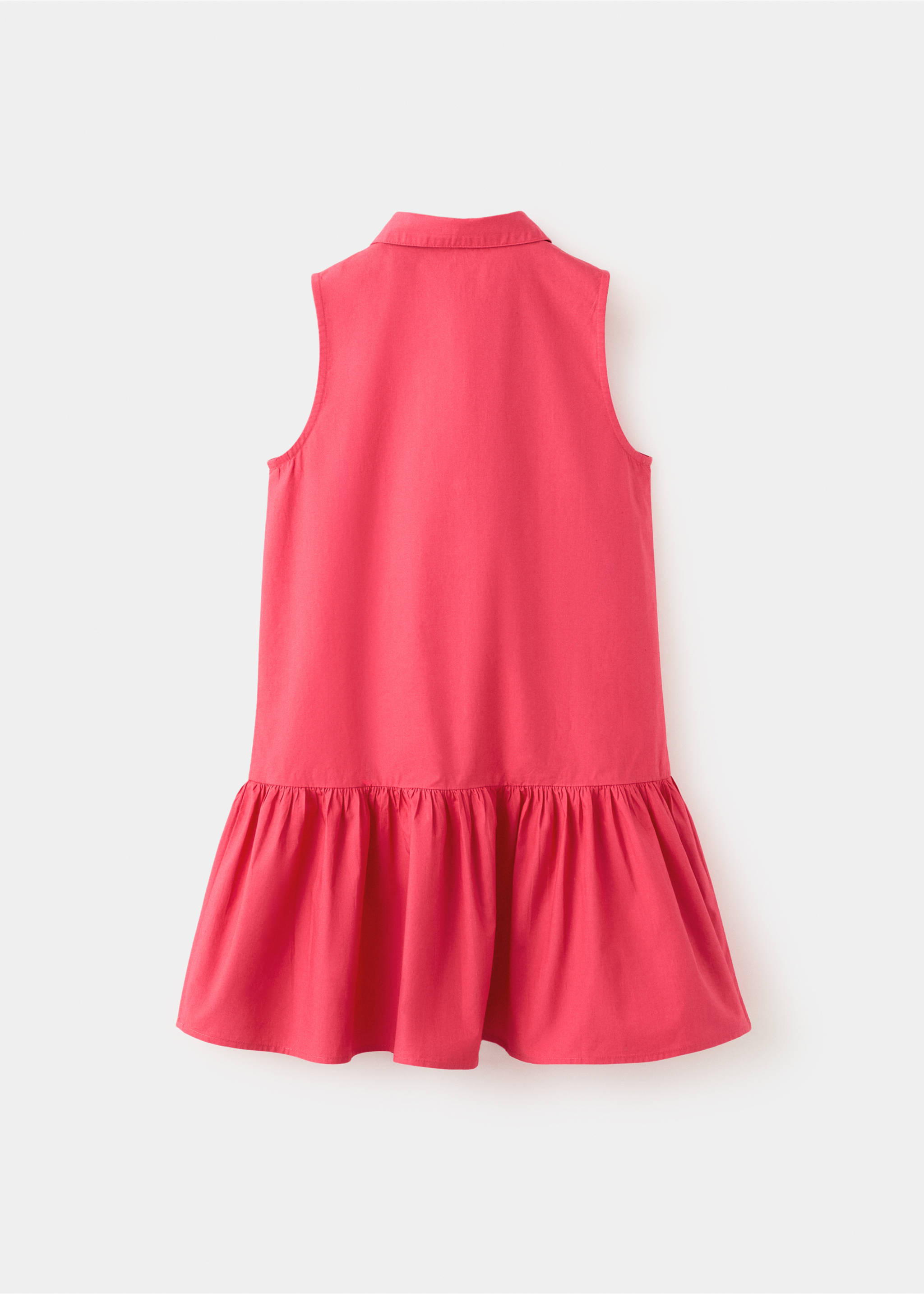 Ruffled shirt dress - Reverse of the article, Red. Ref: 27041508-00.