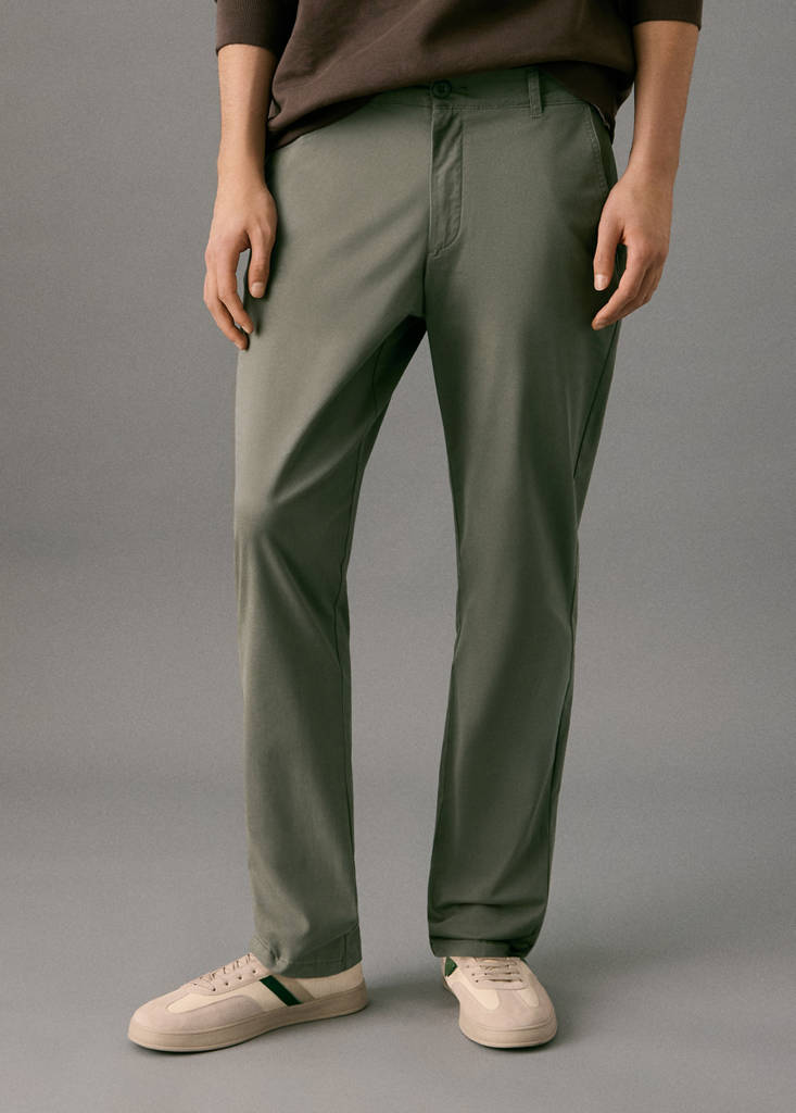 Plain chino trousers — Khaki