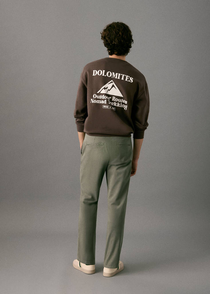 Plain chino trousers — Khaki