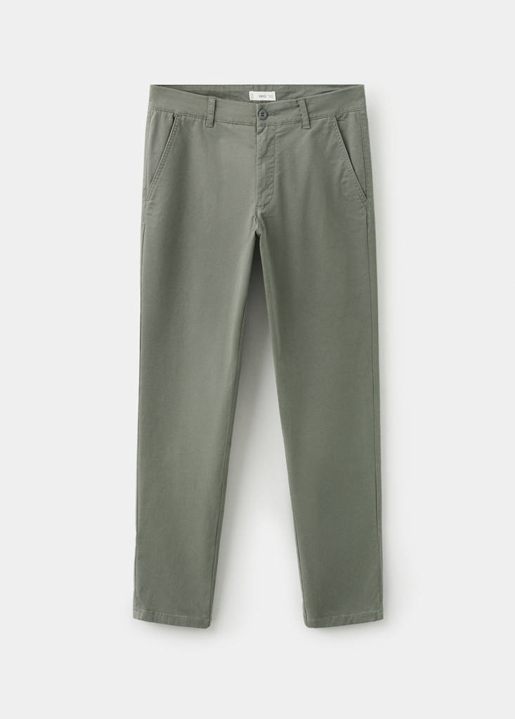 Plain chino trousers — Khaki