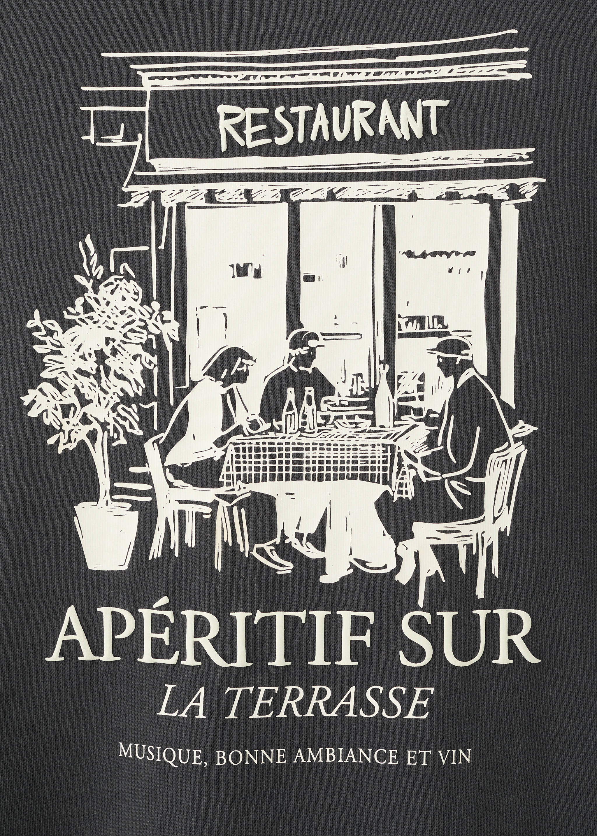 Short-sleeved printed t-shirt - Details of the article 8, Charcoal. Ref: 27041516-00.