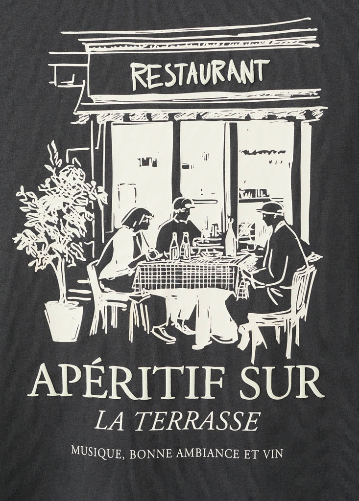 Short-sleeved printed t-shirt — Charcoal