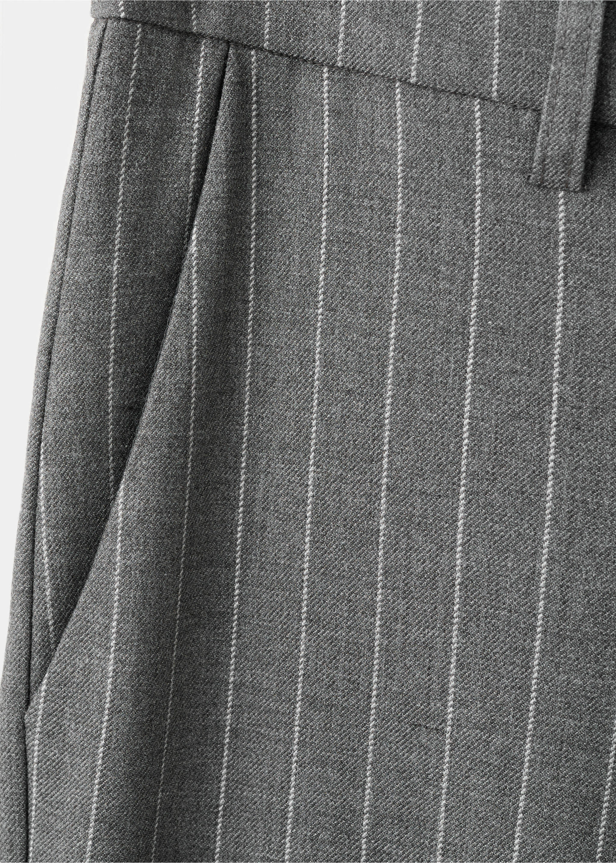 Striped suit trousers - Details of the article 0, Grey. Ref: 27041521-00.