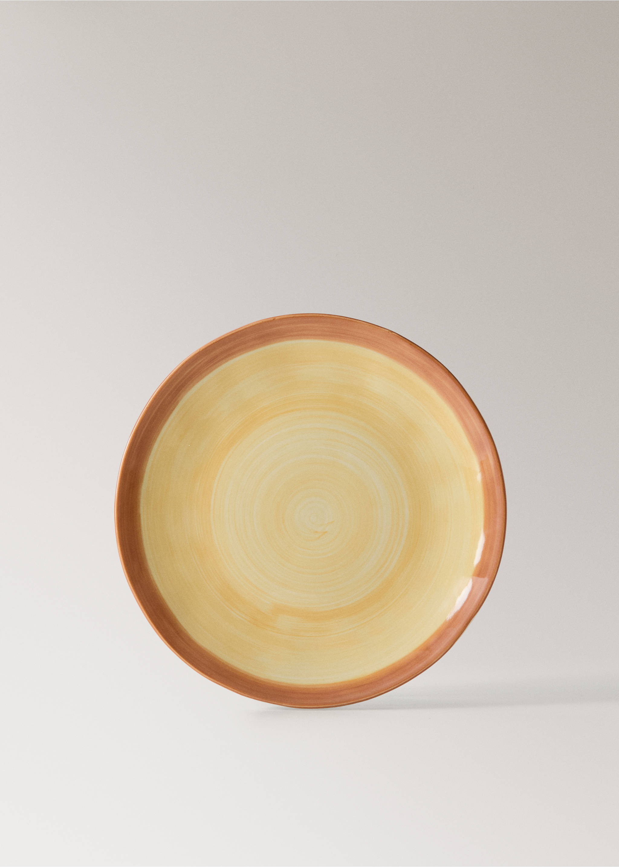 Spin wash stoneware flat plate - Article without model, Vanilla. Ref: 27041524-00.