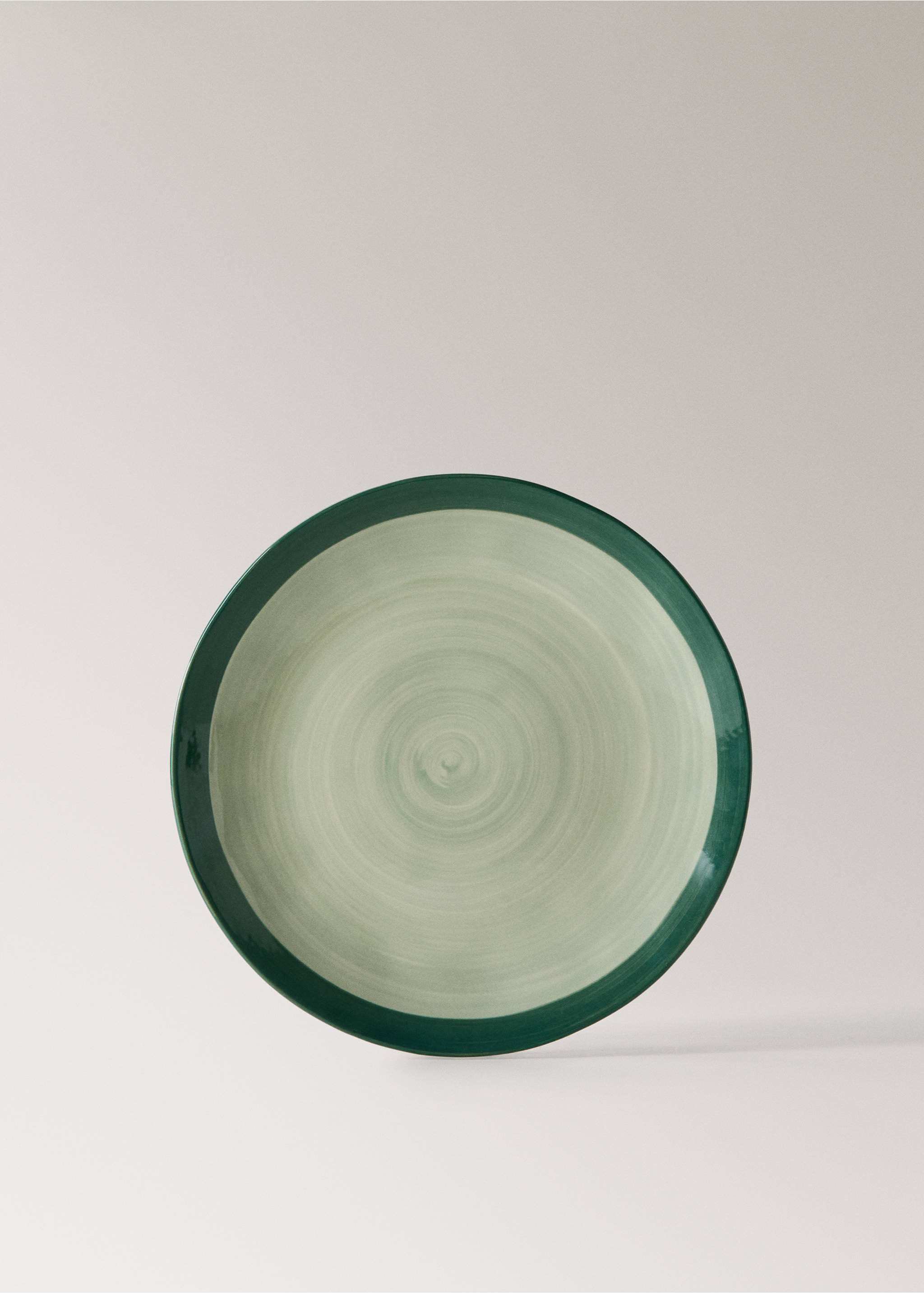 Spin wash stoneware flat plate - Article without model, Forest Green. Ref: 27041524-00.