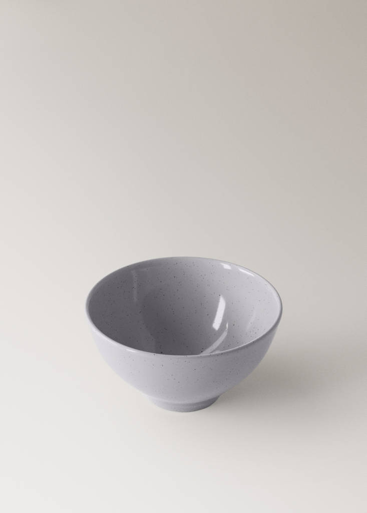 Stoneware bowl with spots — Blue