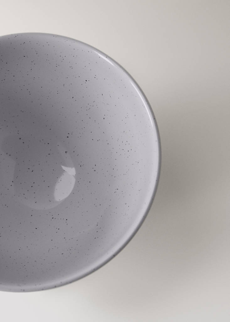 Stoneware bowl with spots — Blue