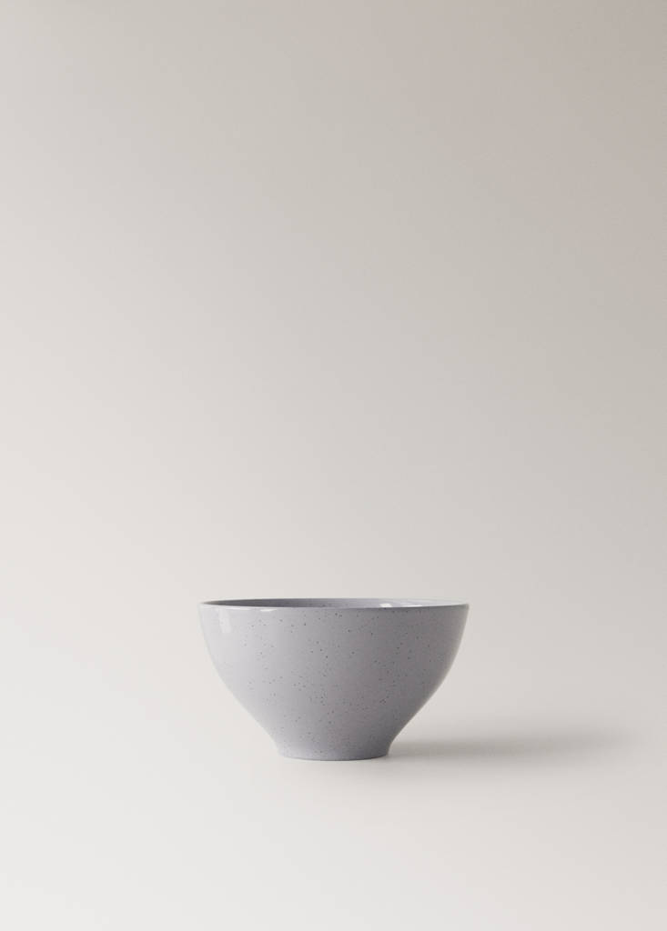 Stoneware bowl with spots — Blue