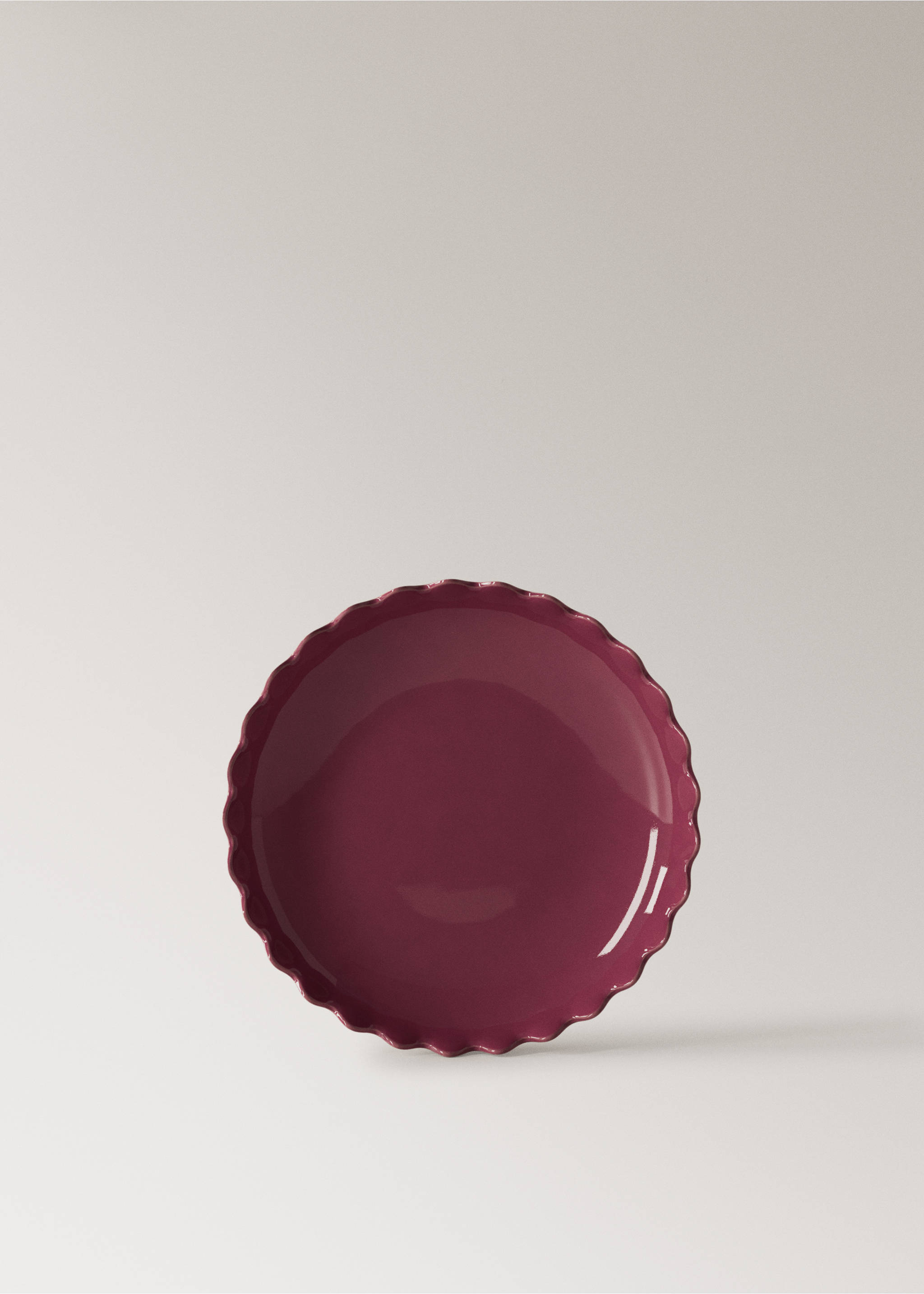 Wave-patterned stoneware bowl in color - Article without model, Maroon. Ref: 27041530-00.