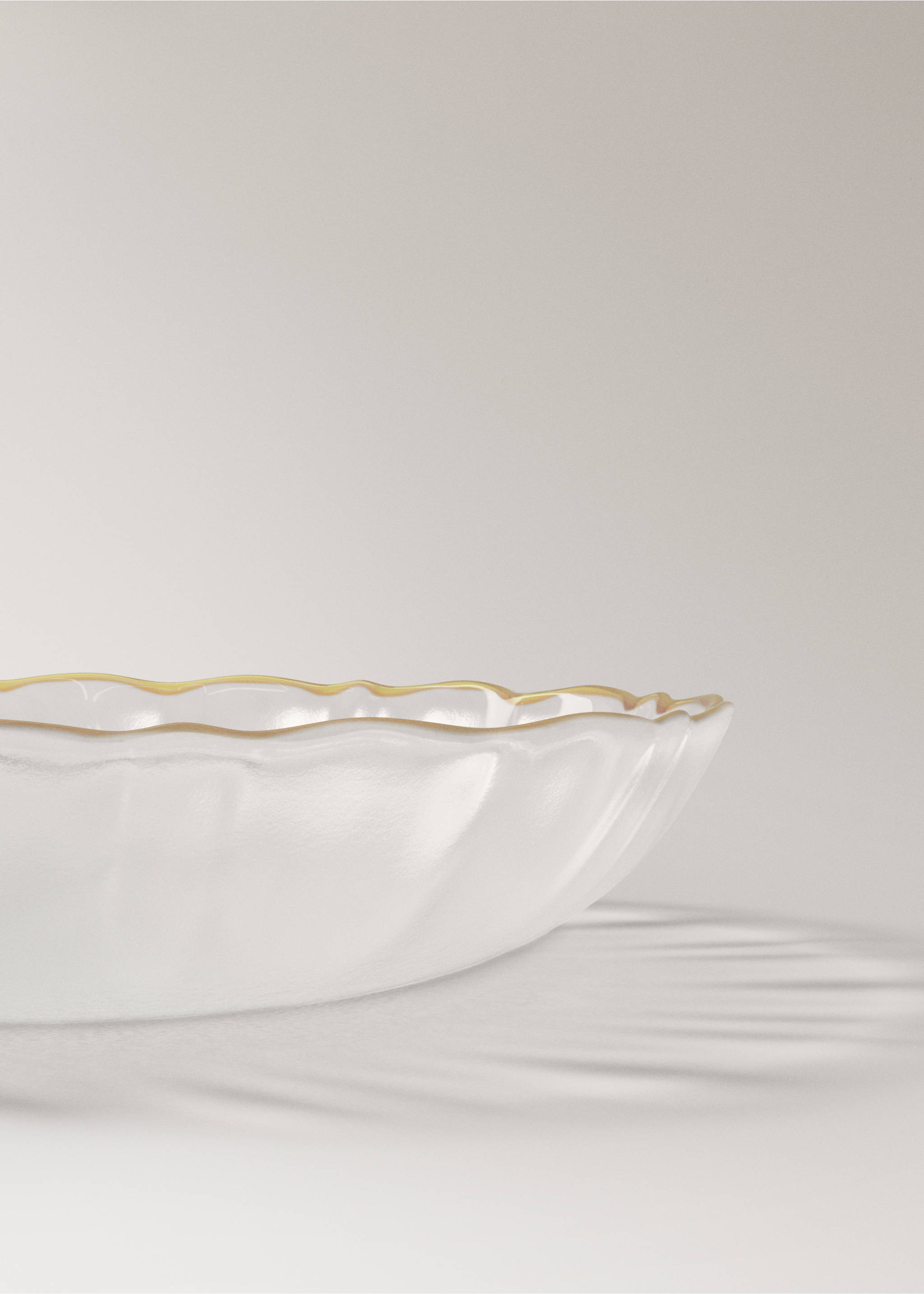 Schale aus Glas mit Kontrastdetail - Detail des Artikels 2, Eisgrau. Ref: 27041531-00.