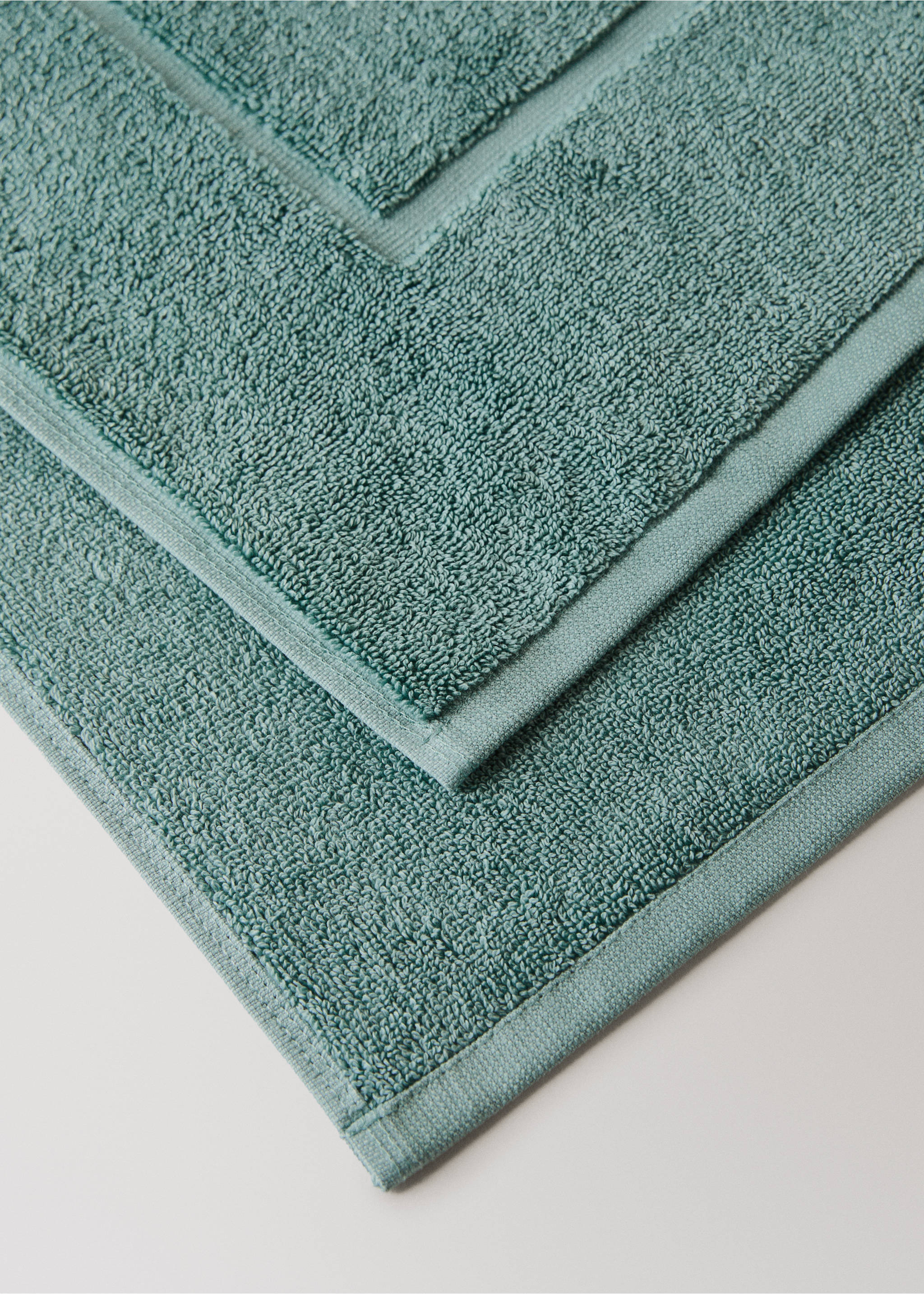 Pamutvászon fürdőszobaszőnyeg rojtokkal - A termék adatai 2, Vízzöld. Ref: 27041532-00.