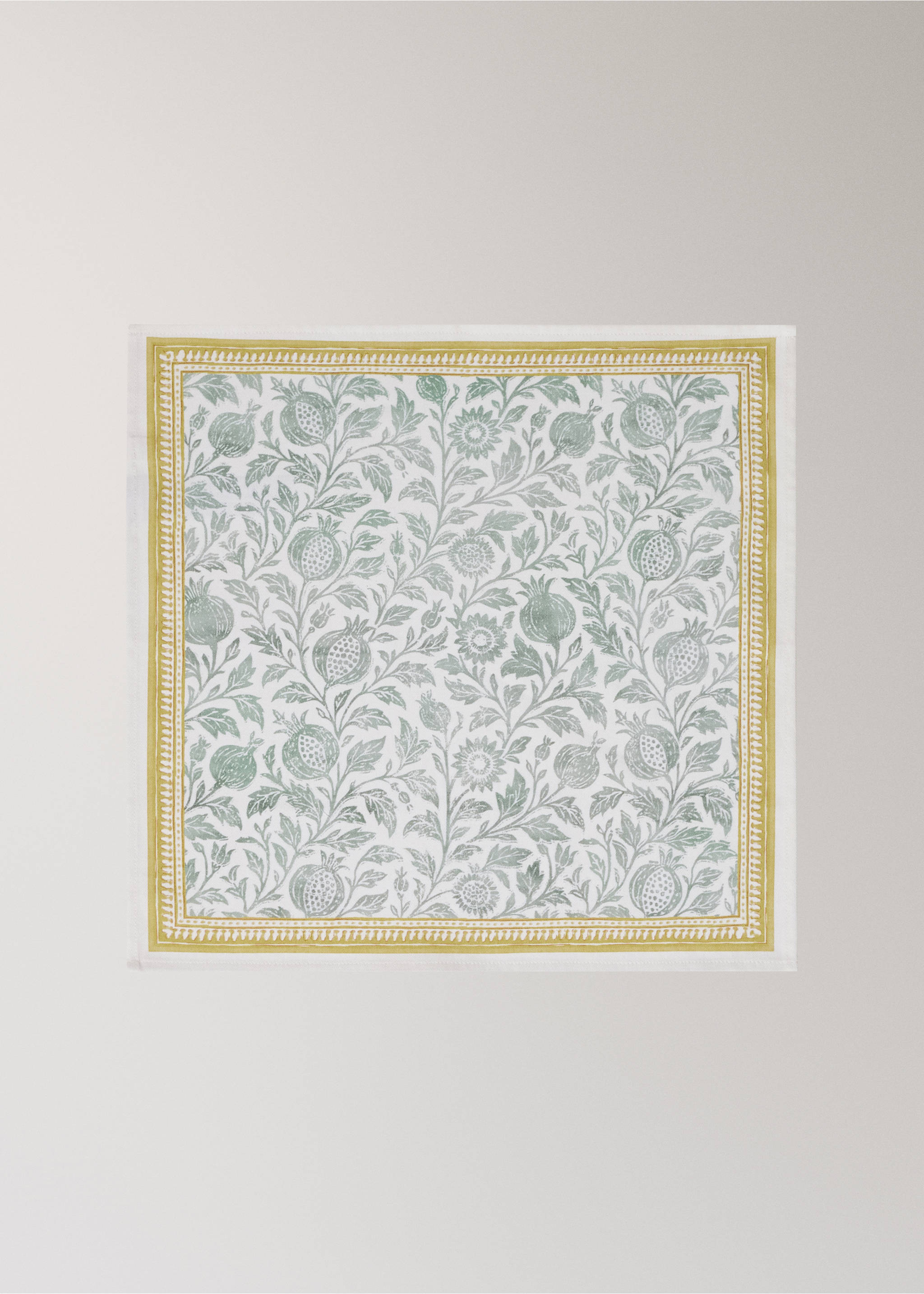 Block print style cotton napkins - Article without model, Blue. Ref: 27041533-00.