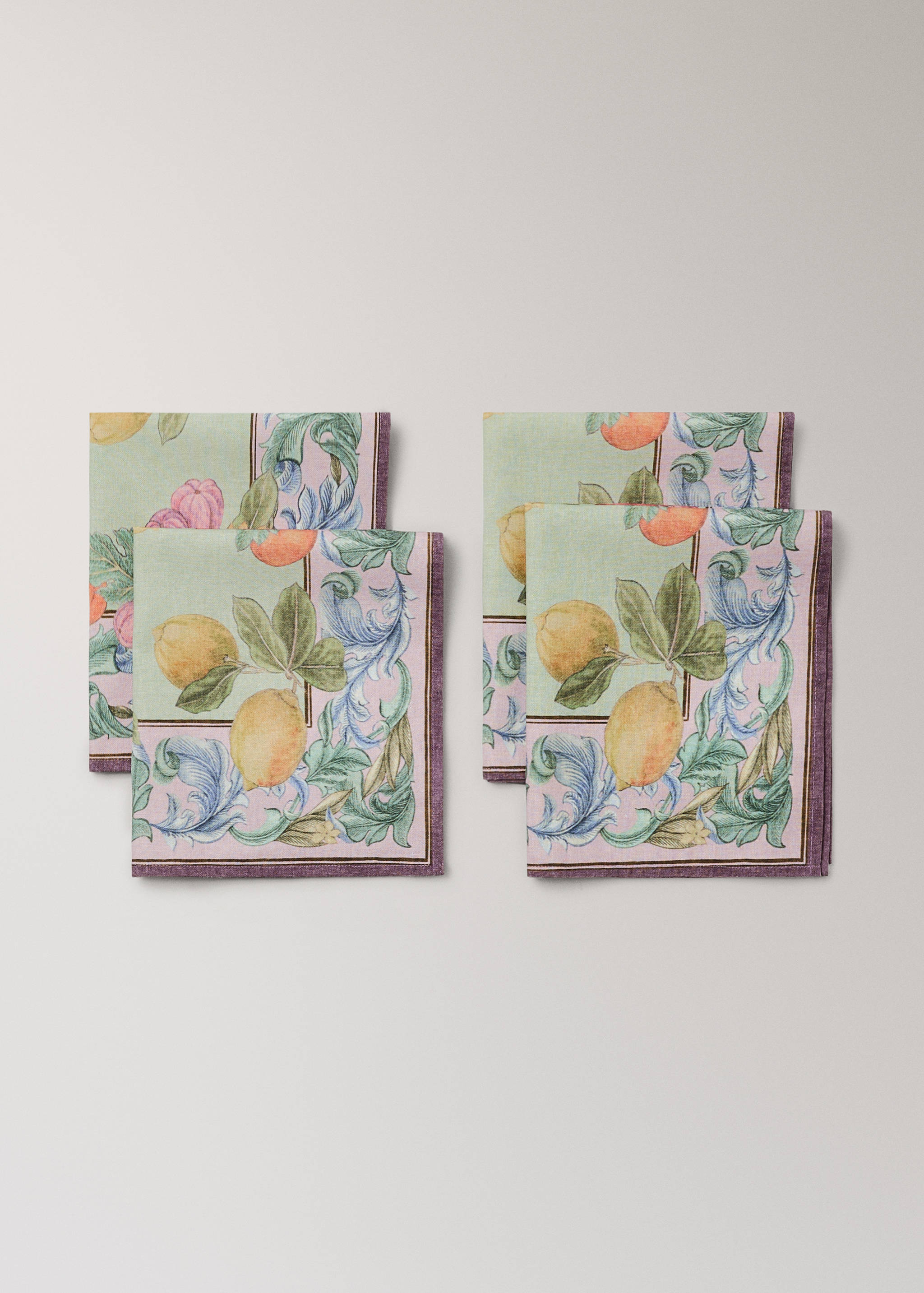 Baumwoll-Leinen-Servietten mit Obstmuster - Detail des Artikels 1