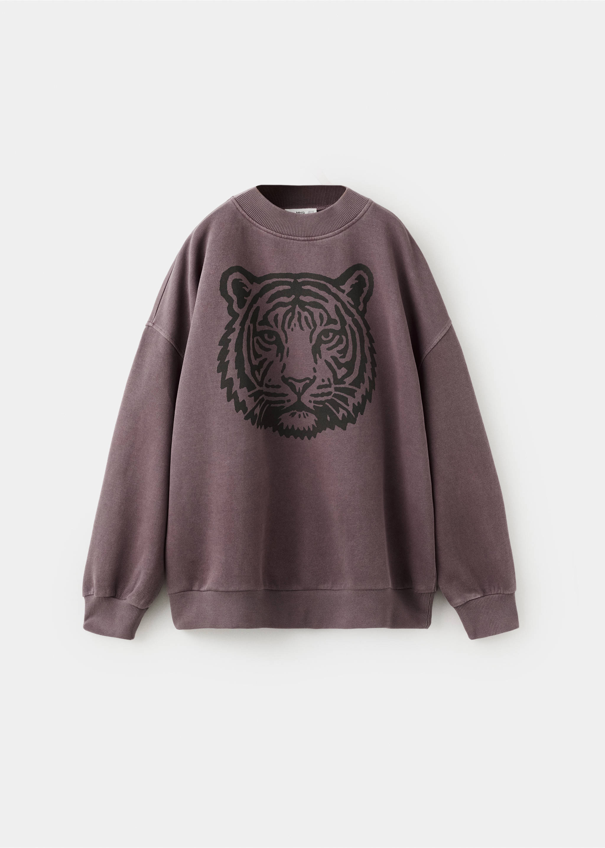 Tiger-print sweatshirt - Article without model, Chocolate. Ref: 27041536-00.