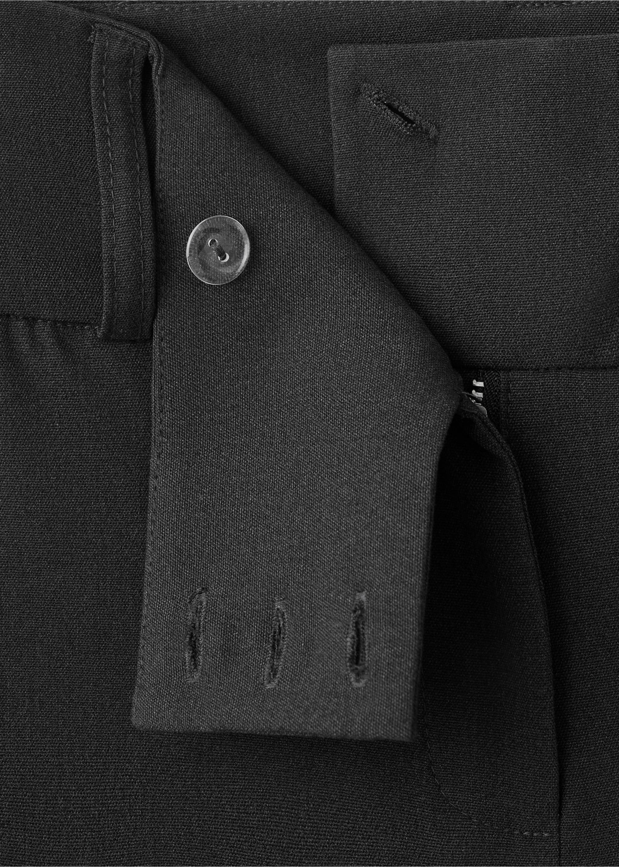 Straight-fit suit trousers - Details of the article 8, Dark Heather Grey. Ref: 27041540-00.