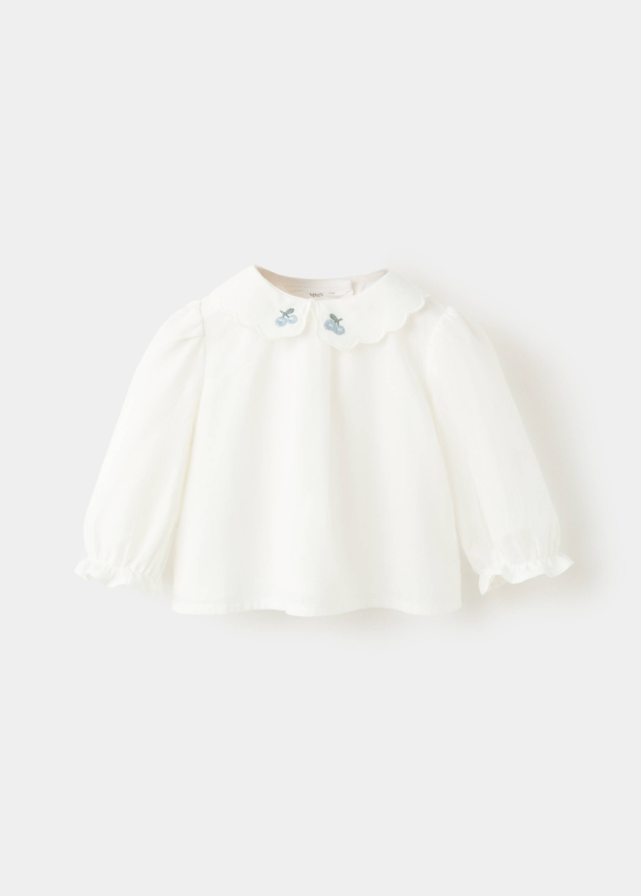 Embroidered blouse with scalloped details - Article without model