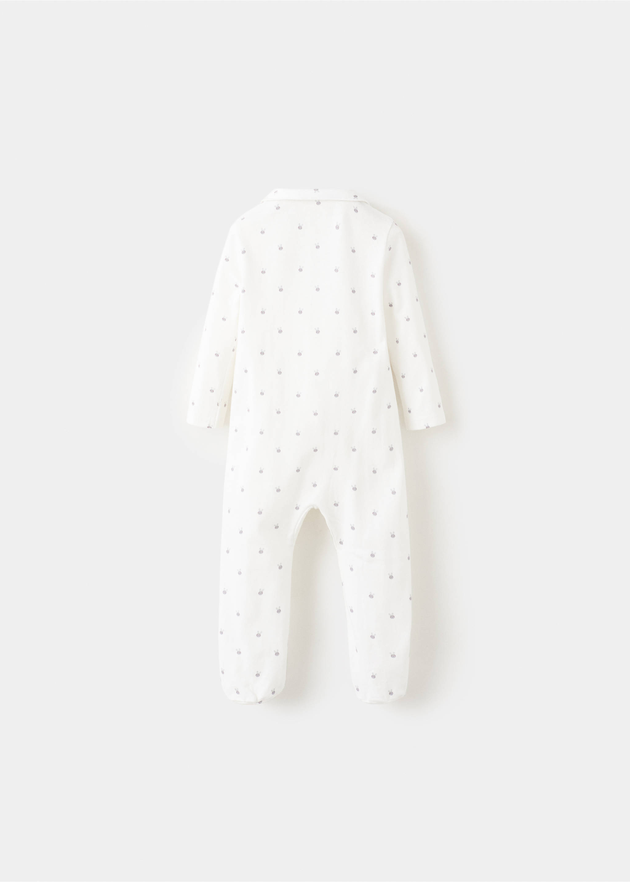 Pijama largo estampado - Reverso del artículo, Blanco roto. Ref: 27042005-00.