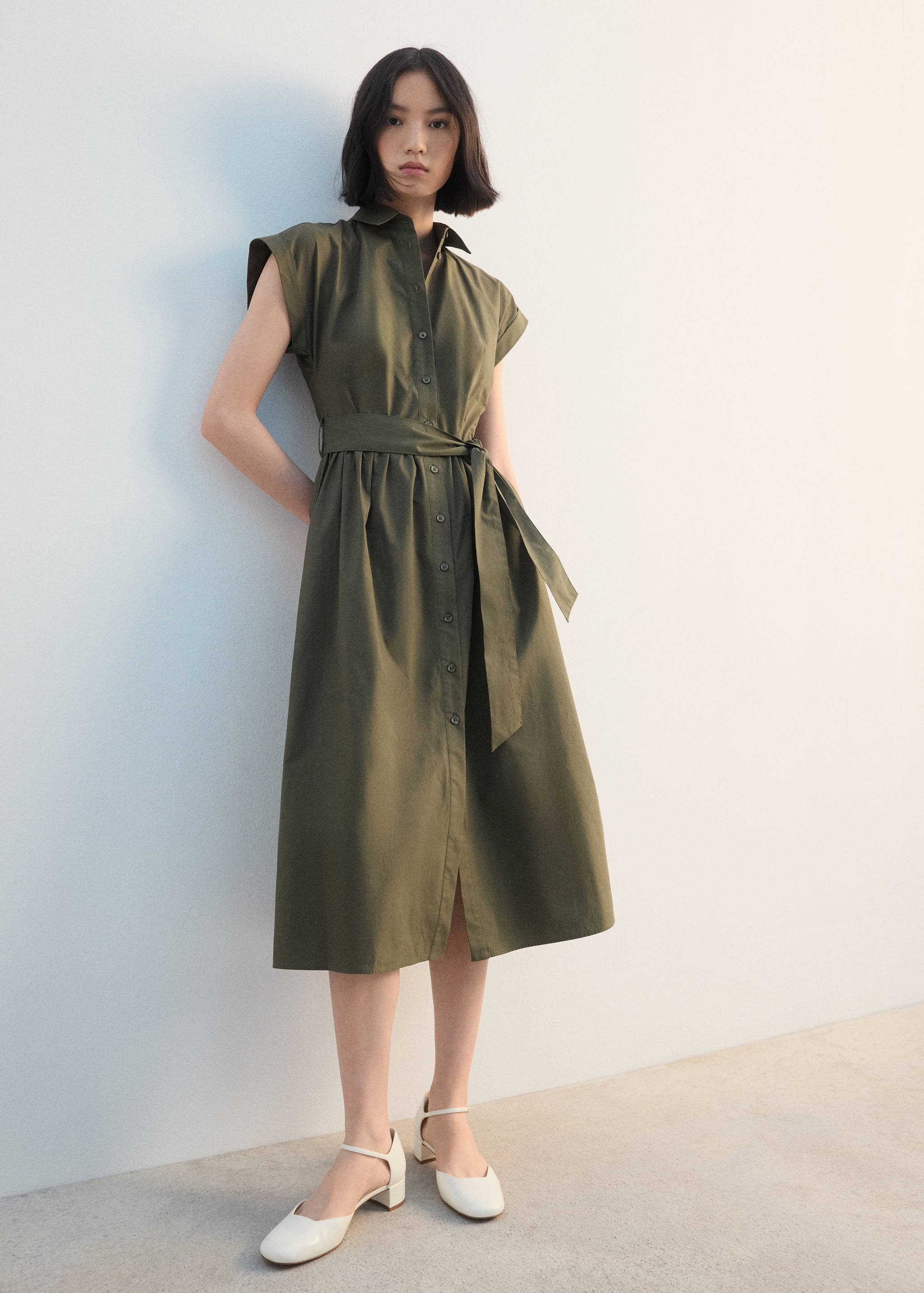 Belt shirt dress - General plane