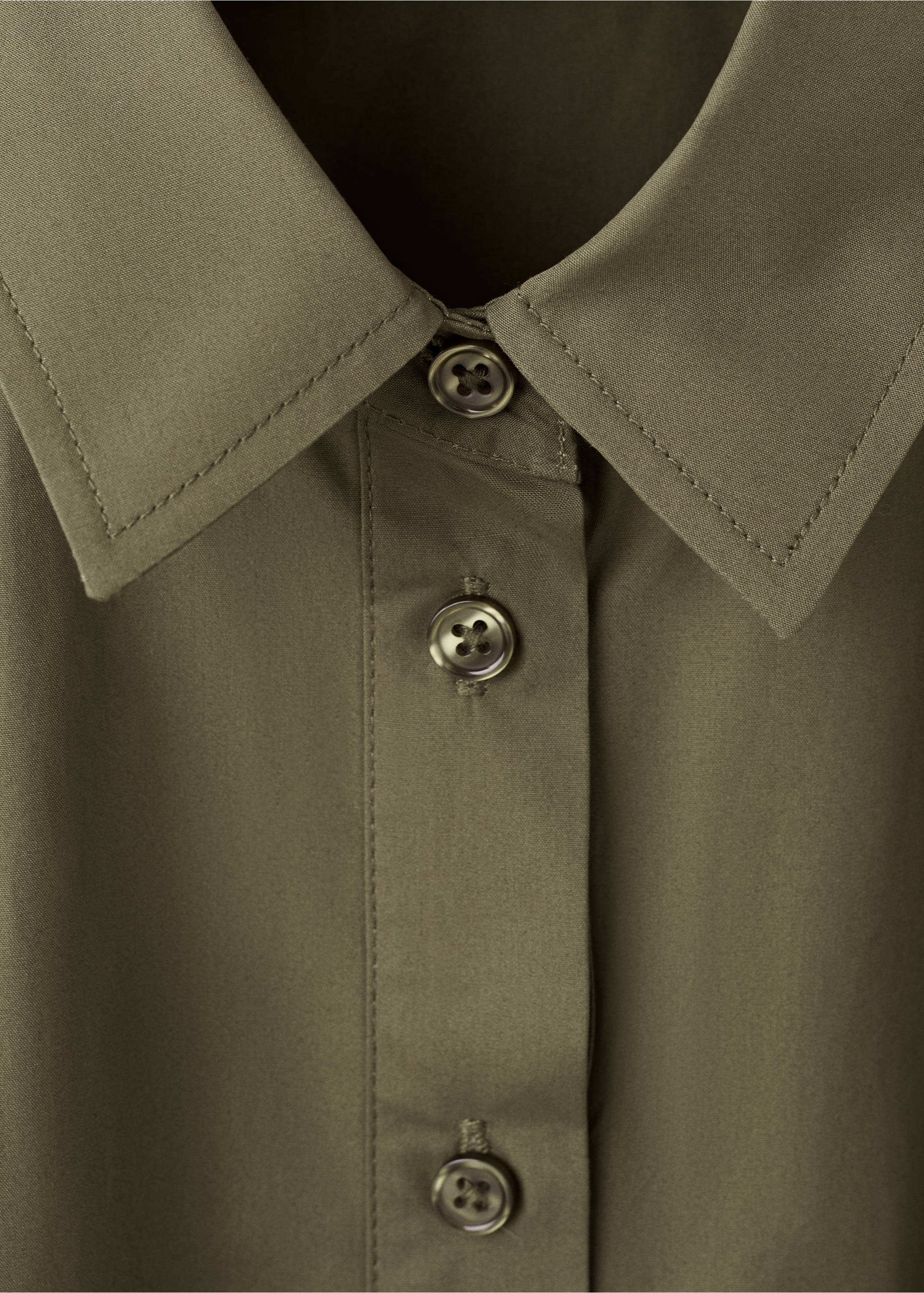 Vestido camisero cinturón - Detalle del artículo 8, Khaki. Ref: 27042538-00.