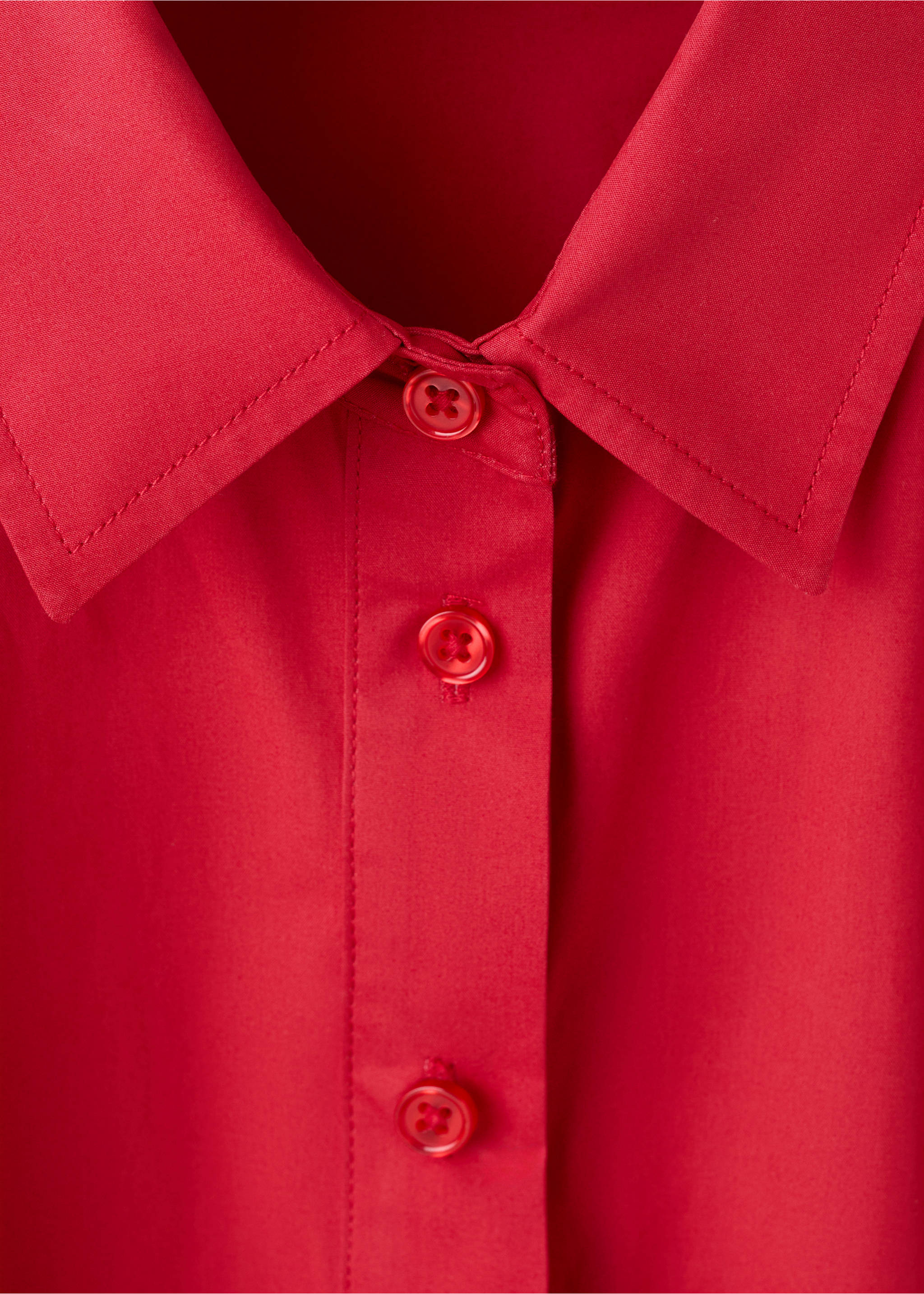 Belt shirt dress - Details of the article 8, Red. Ref: 27042538-00.