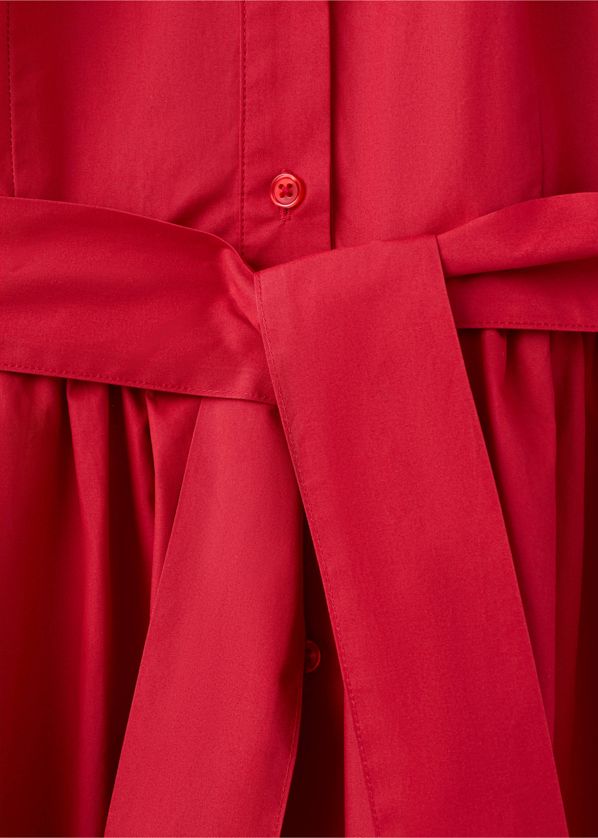 Belt shirt dress - Details of the article 0, Red. Ref: 27042538-00.