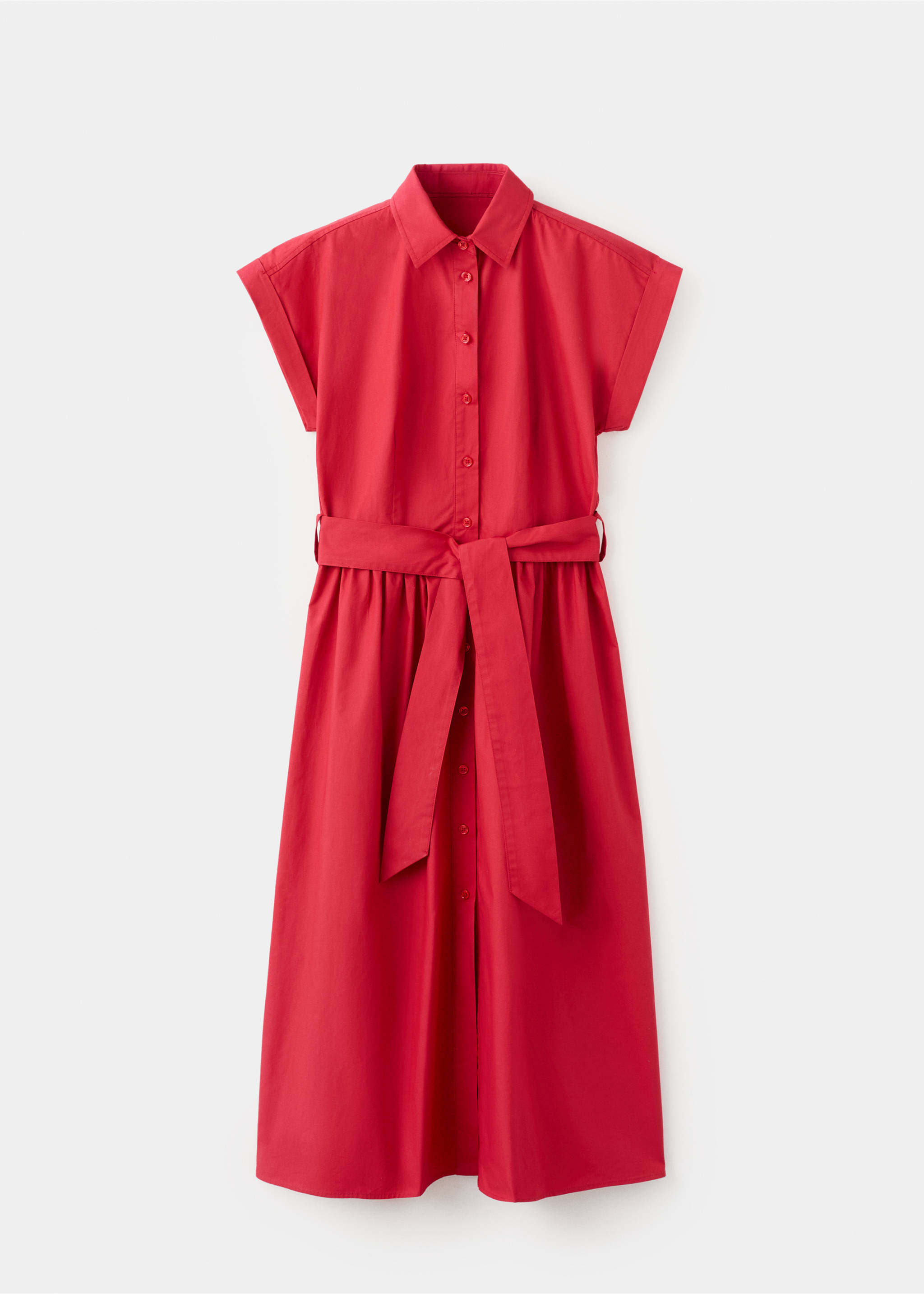 Belt shirt dress - Article without model, Red. Ref: 27042538-00.