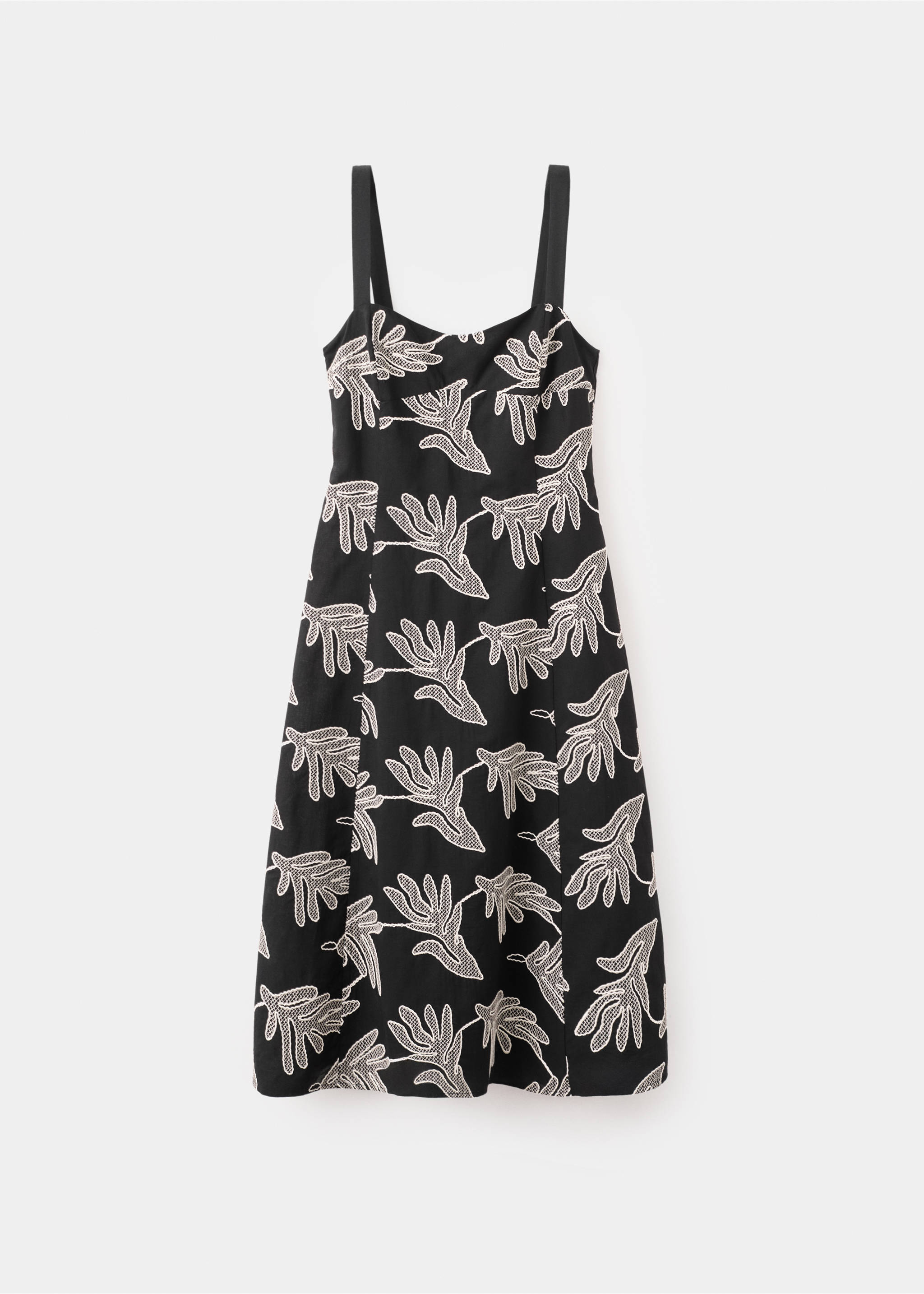 Floral embroidery dress - Article without model, Black. Ref: 27042539-00.