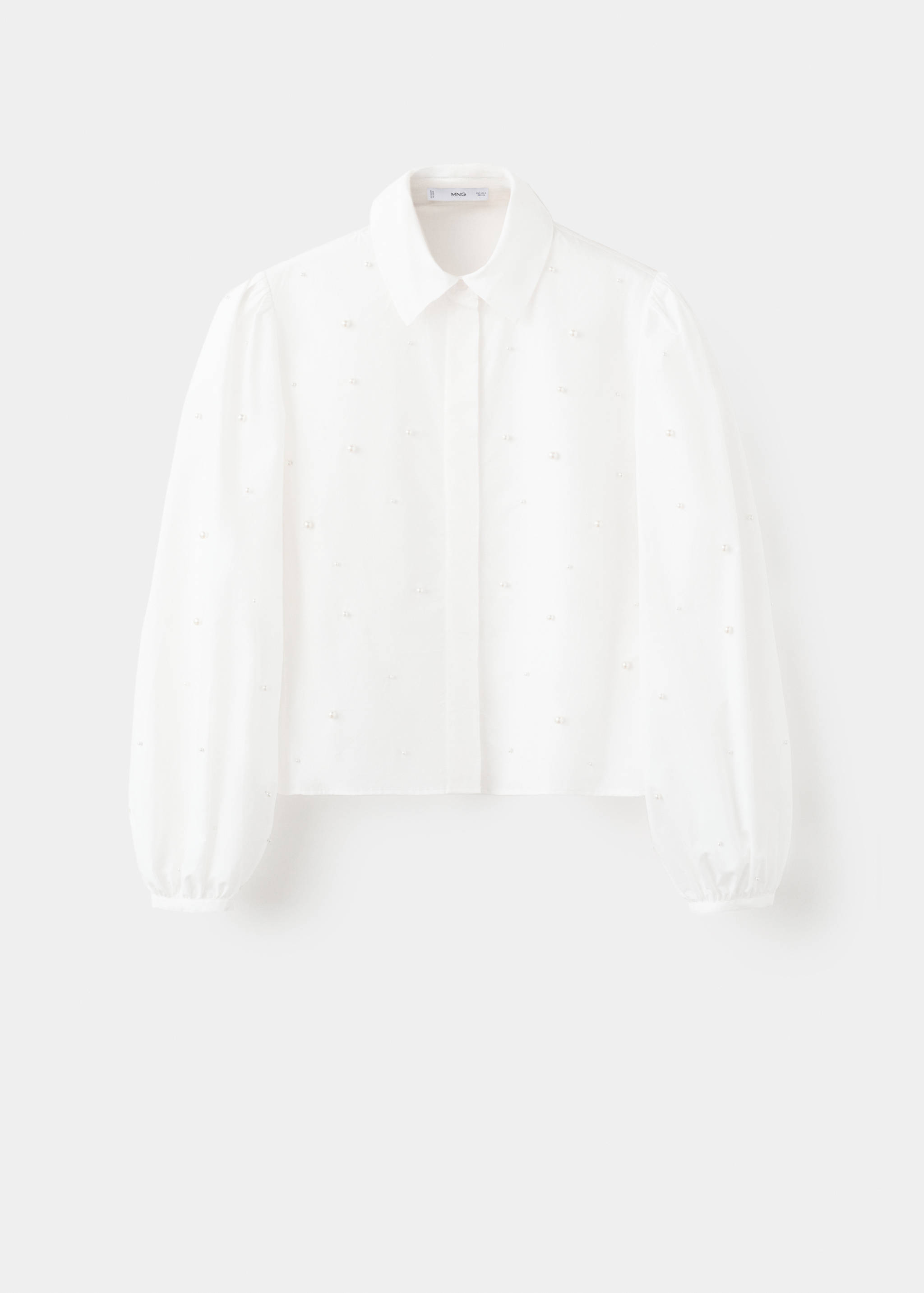 珍珠泡泡袖衬衫 - null