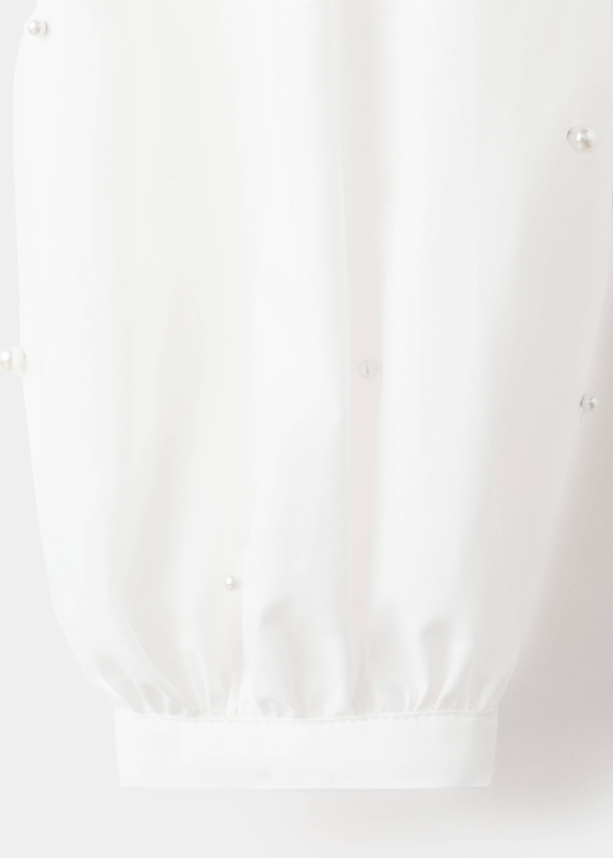 珍珠泡泡袖衬衫 - null