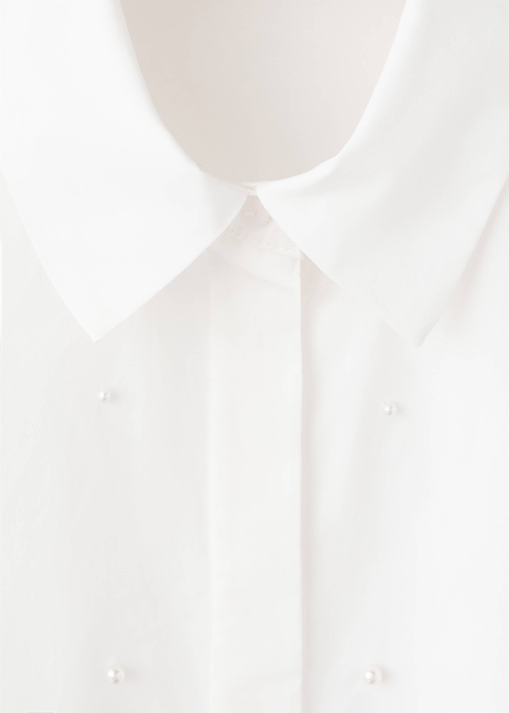 珍珠泡泡袖衬衫 - null