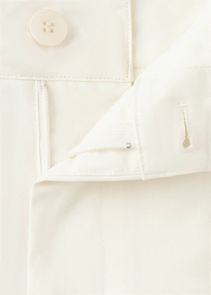 Straight-fit cotton trousers — Ecru