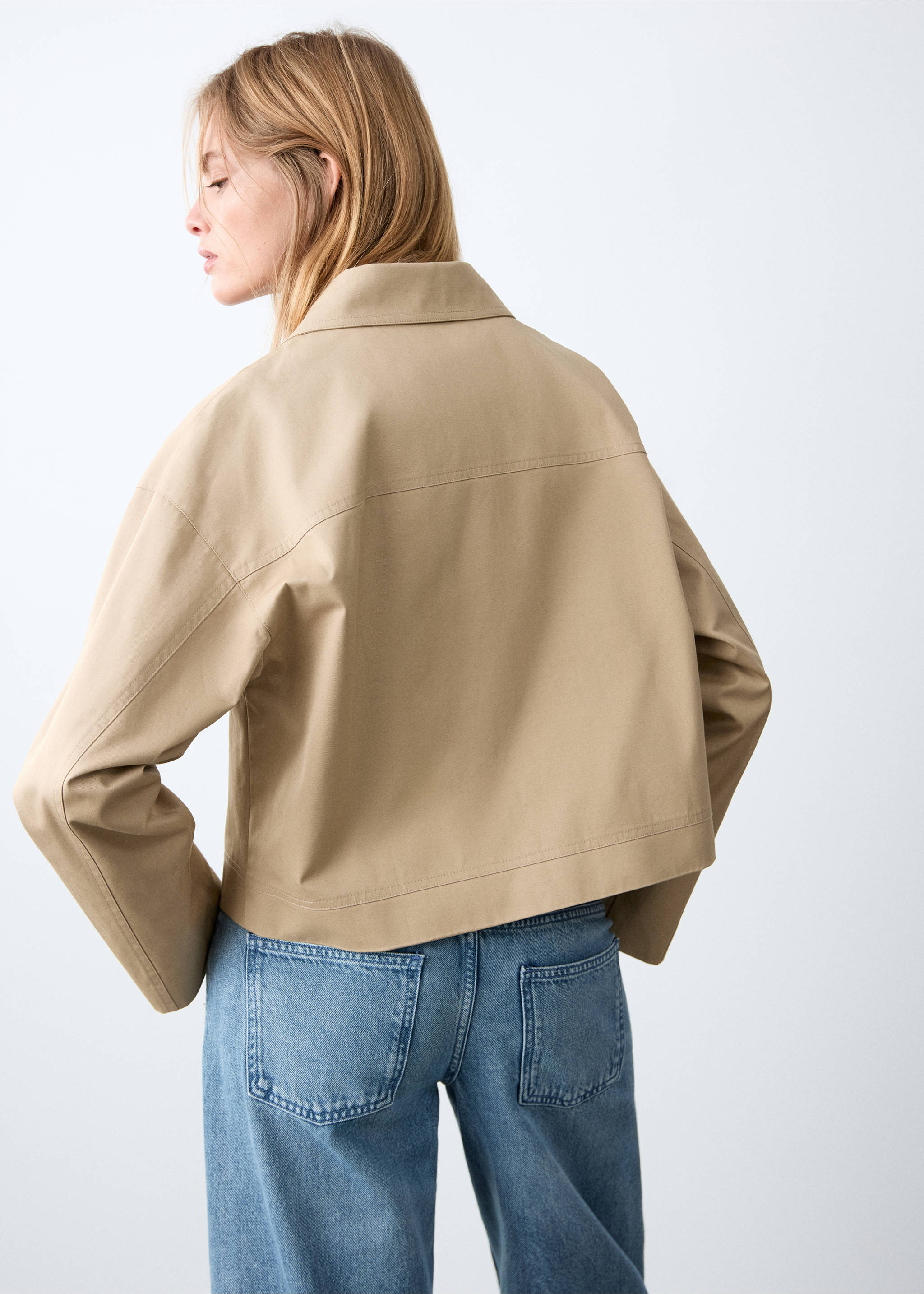 Trench crop croisé - Verso de l’article, Beige. Ref: 27042543-00.