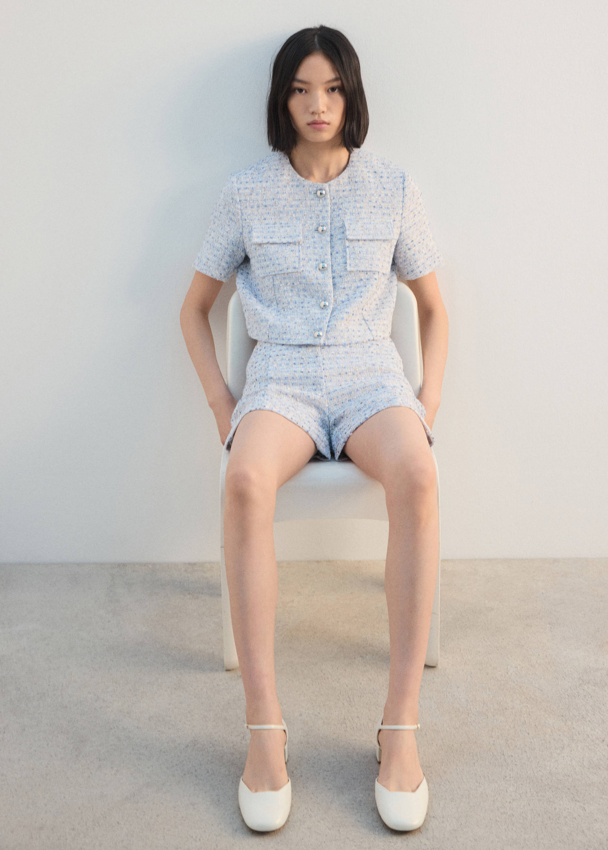 Top crop tweed manga corta - Detalle del artículo 2