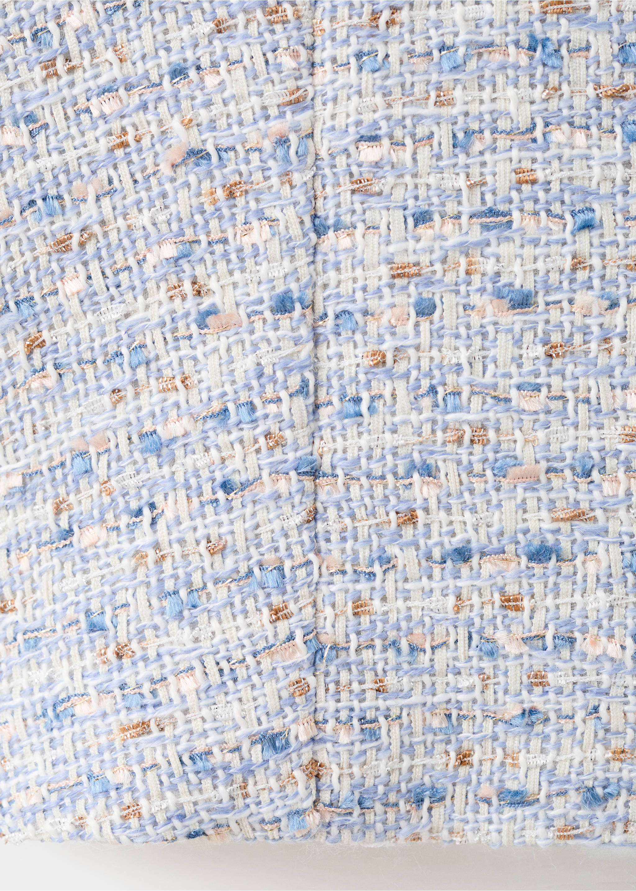 Top crop tweed manga corta - Detalle del artículo 0, Azul celeste. Ref: 27042547-00.