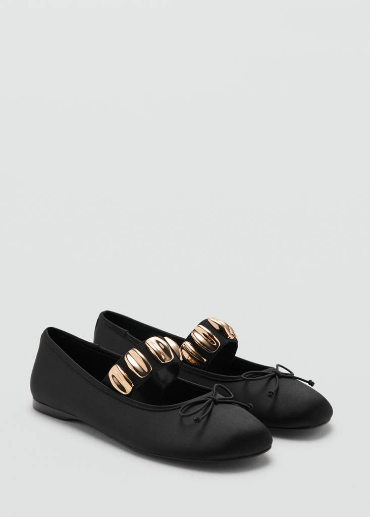 Ballerine Cinturino Con Applicazioni Metalliche