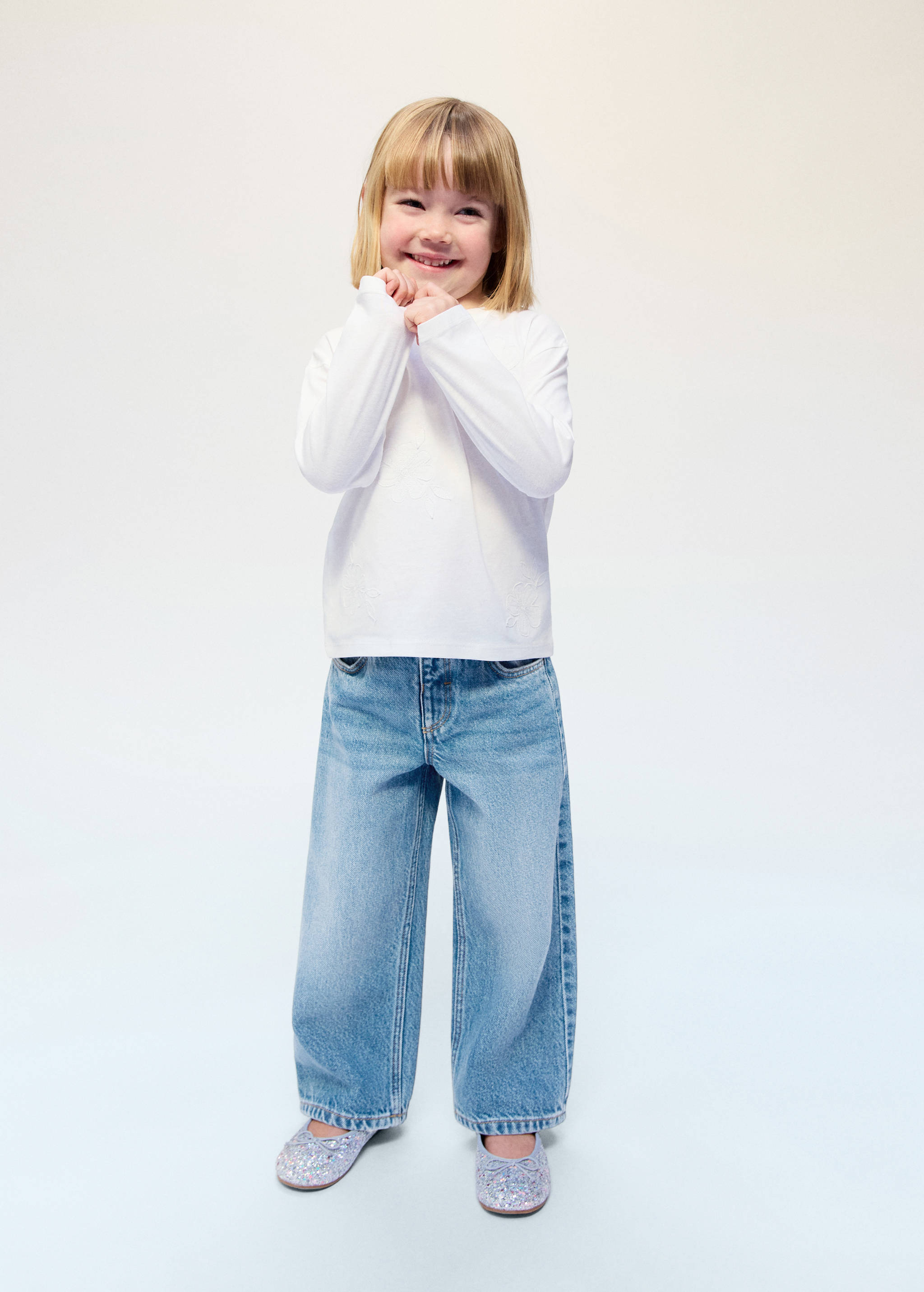 Wide leg long jeans - General plane
