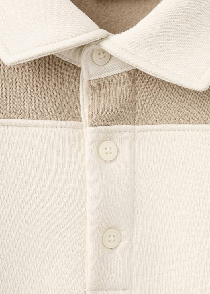 Striped polo sweatshirt — Medium Brown