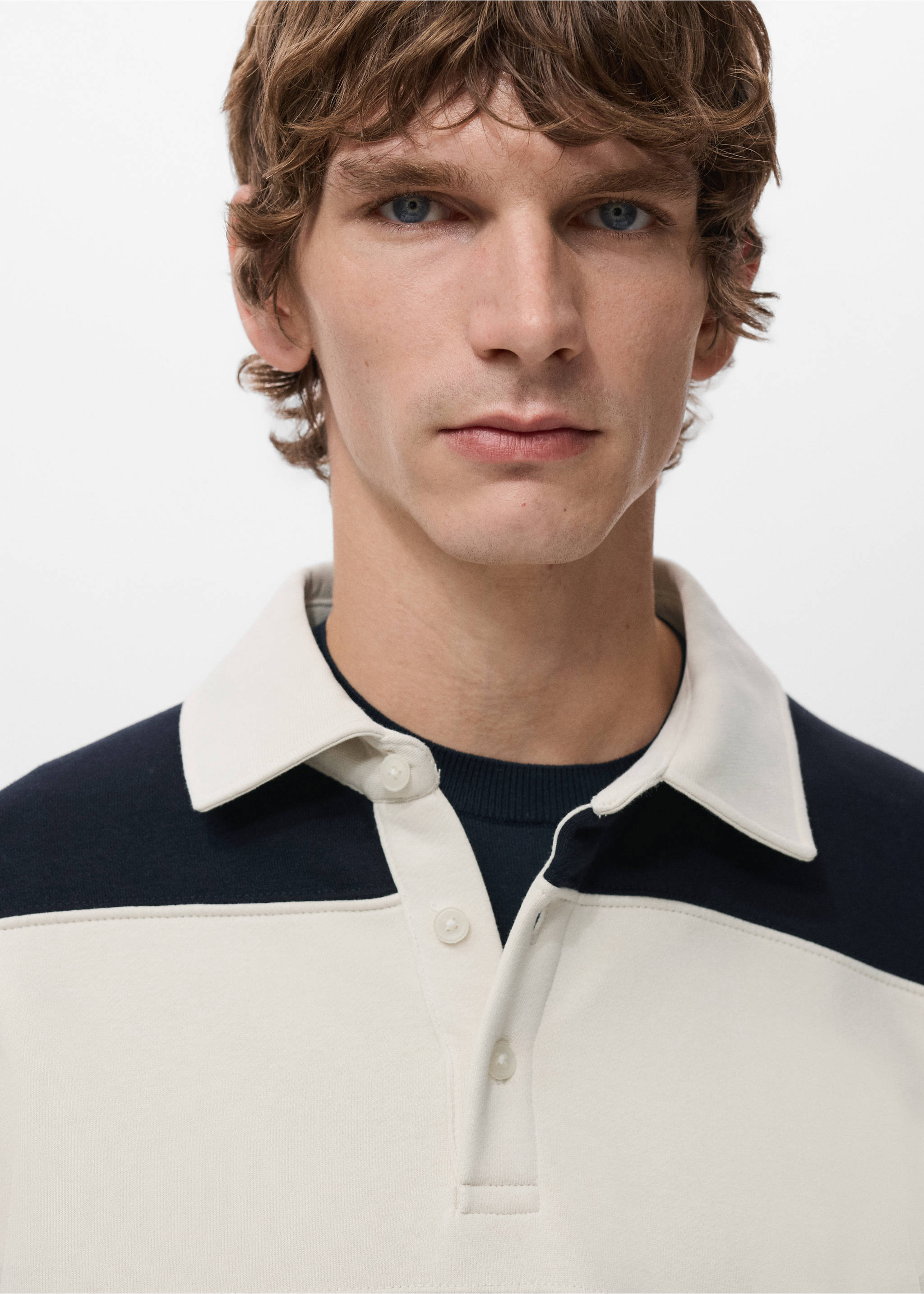 Sudadera polo rayas - Detalle del artículo 1, Azul marino. Ref: 27042889-00.