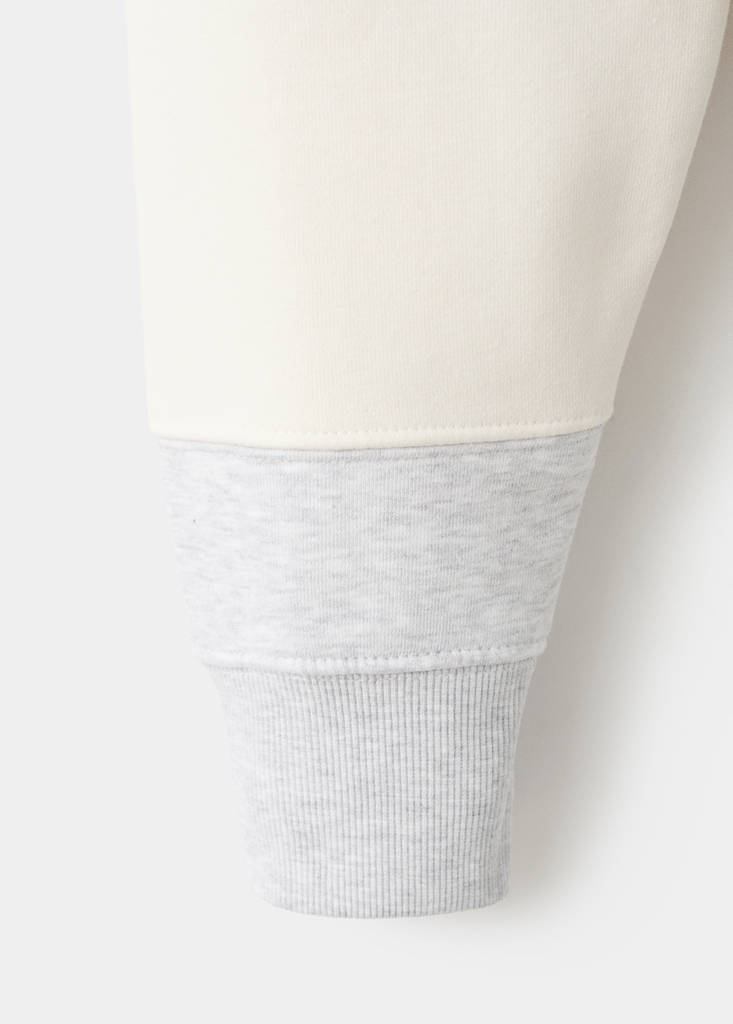 Striped polo sweatshirt — Light Heather Grey