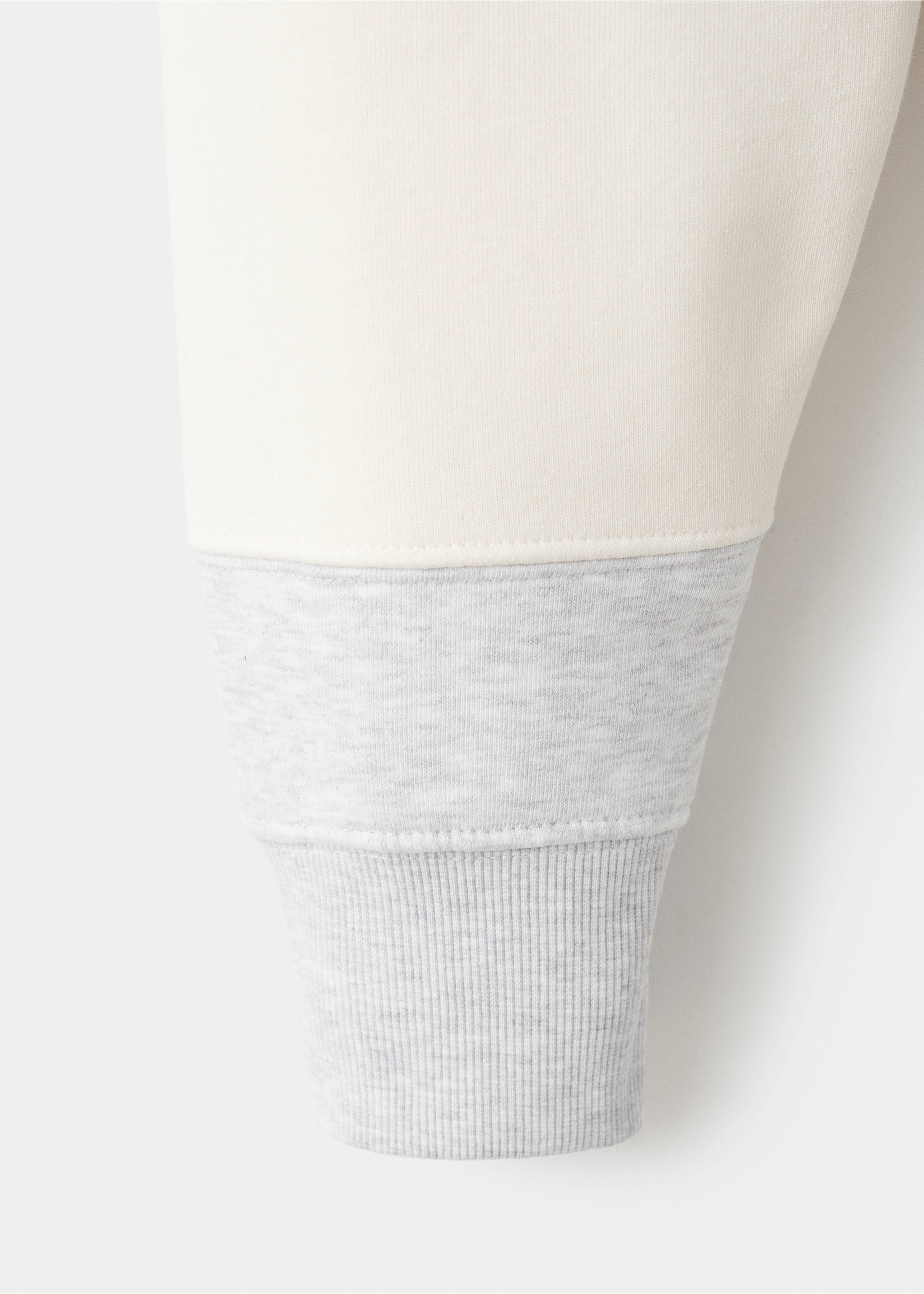 Свитшот-поло в полоску - Деталь изделия 0, Меланжевый светло-серый. Ref: 27042889-00.