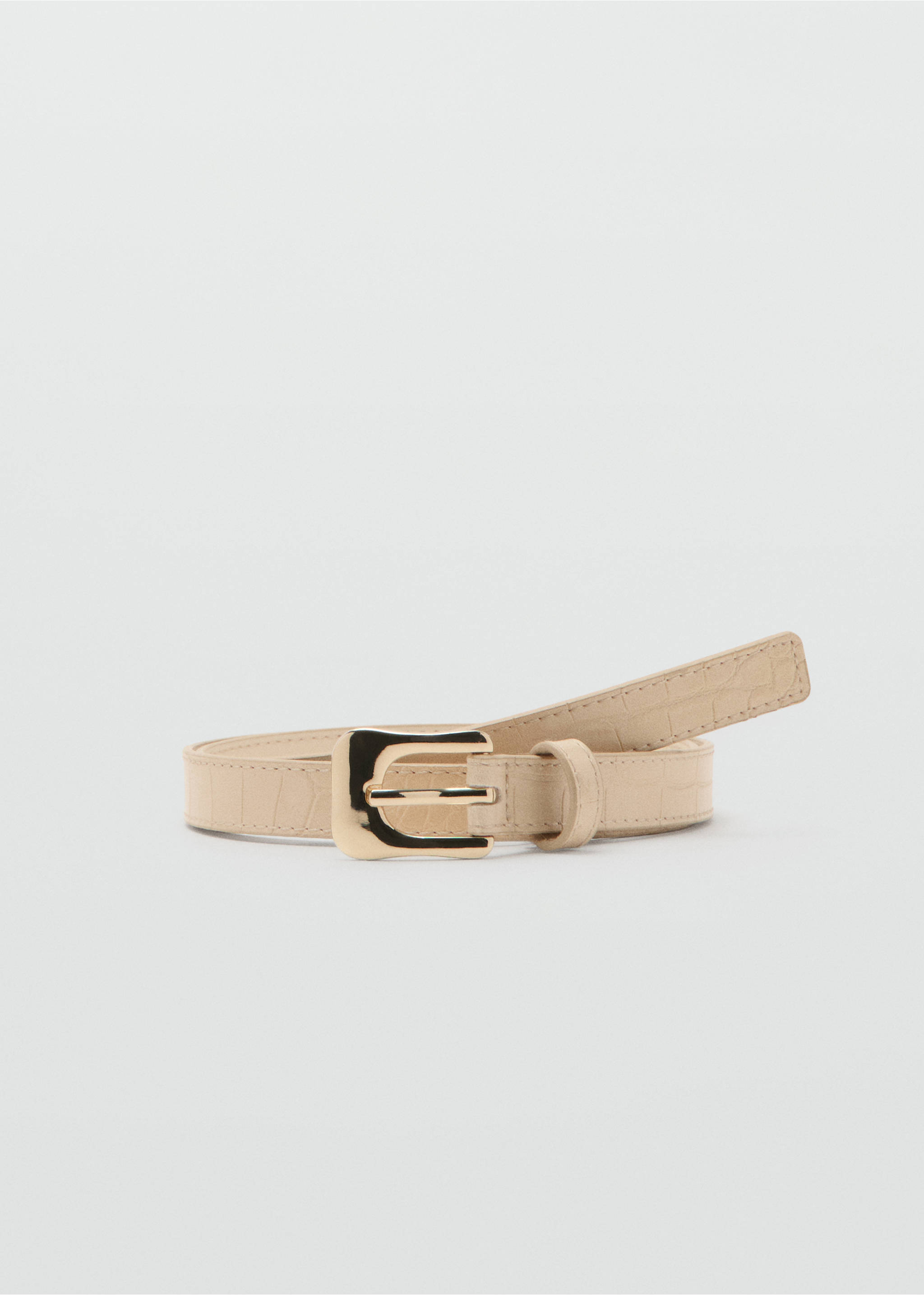 Croco faux-leather belt - Article without model, Vanilla. Ref: 27042891-00.
