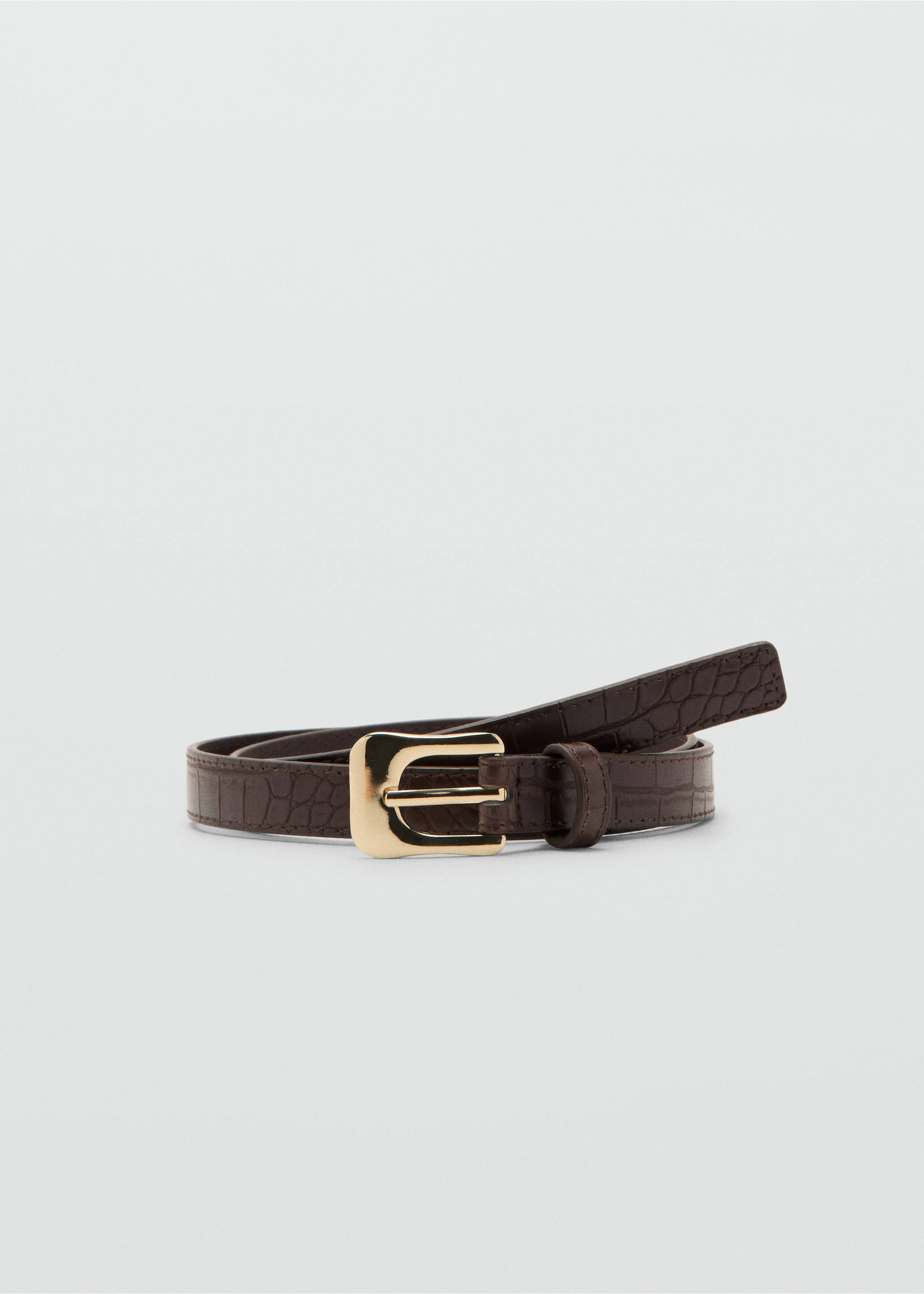 Ceinture simili-cuir effet croco - Article sans modèle, Chocolat. Ref: 27042891-00.