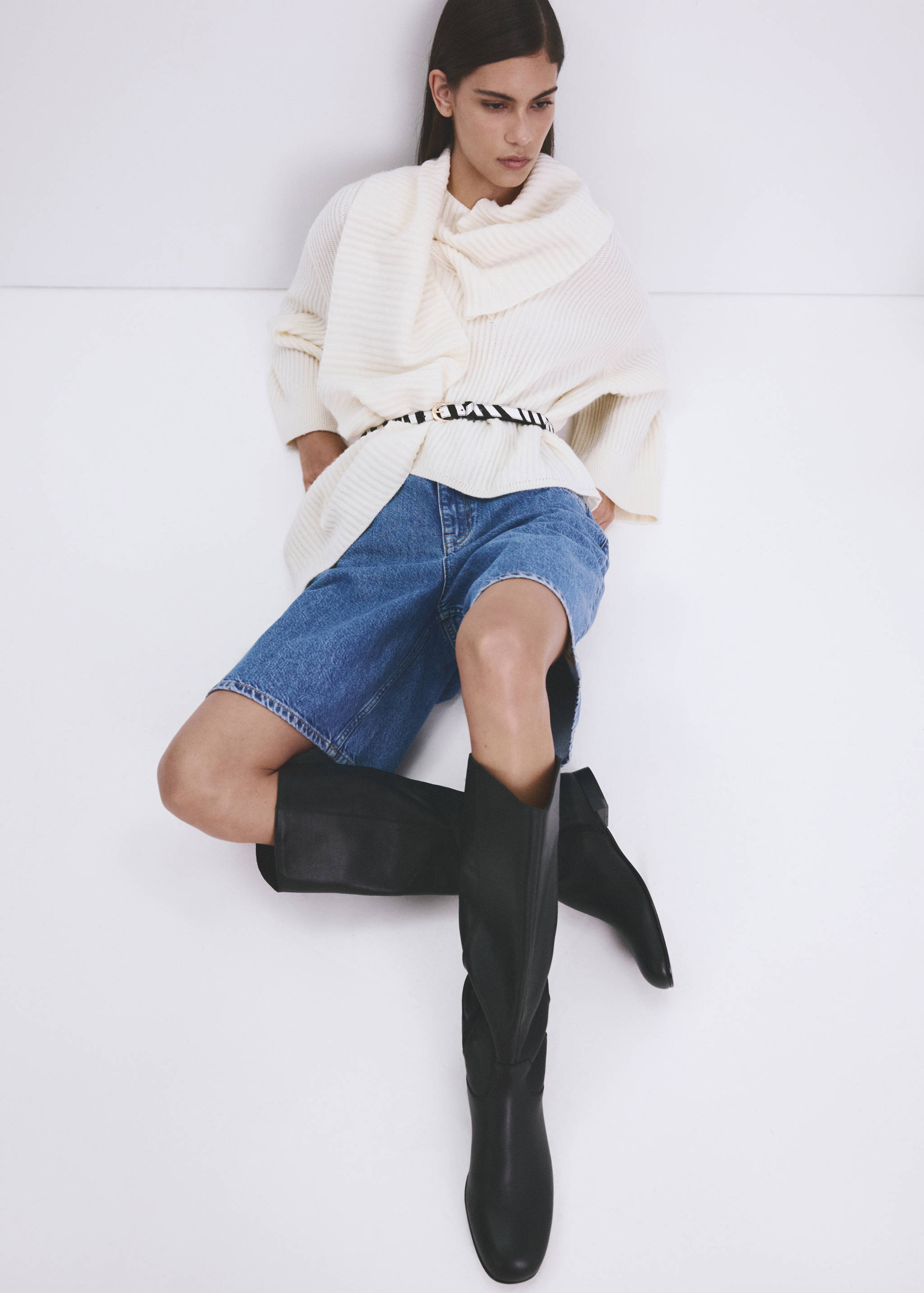 动物印花皮革腰带 - null